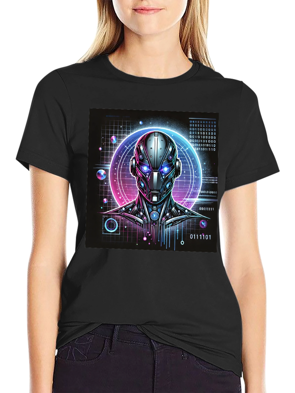 Cyberpunk Robot Head T-Shirt