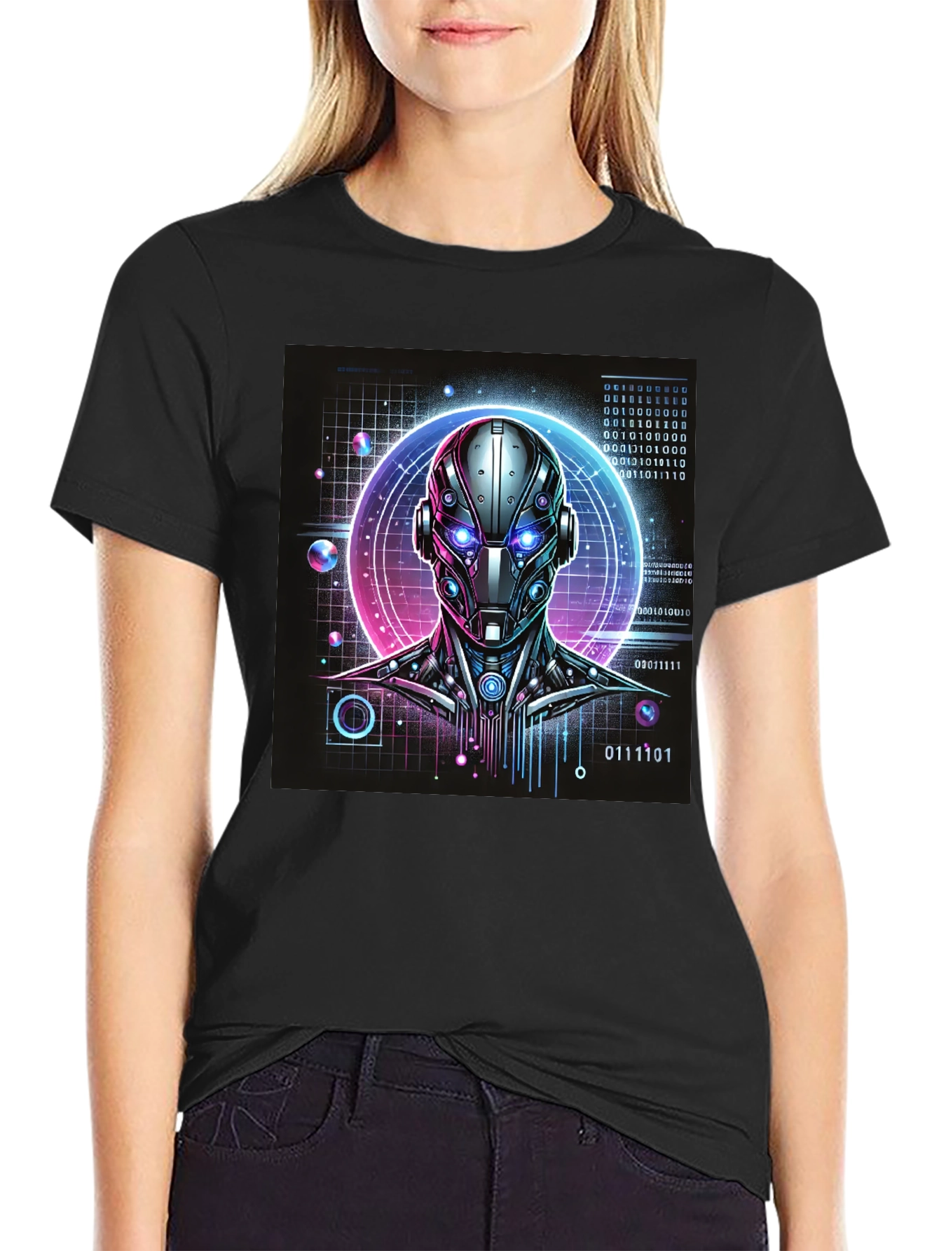 Cyberpunk Robot Head T-Shirt