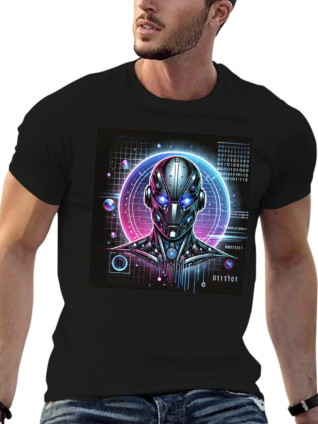 Cyberpunk Robot Head T-Shirt