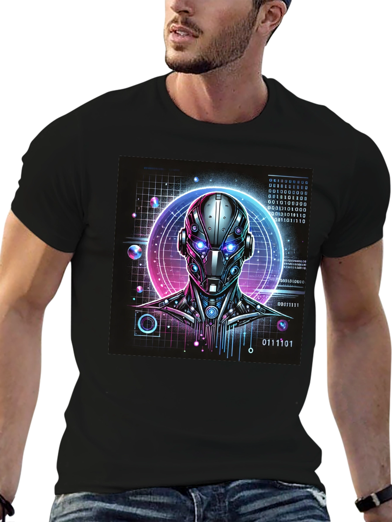 Cyberpunk Robot Head T-Shirt
