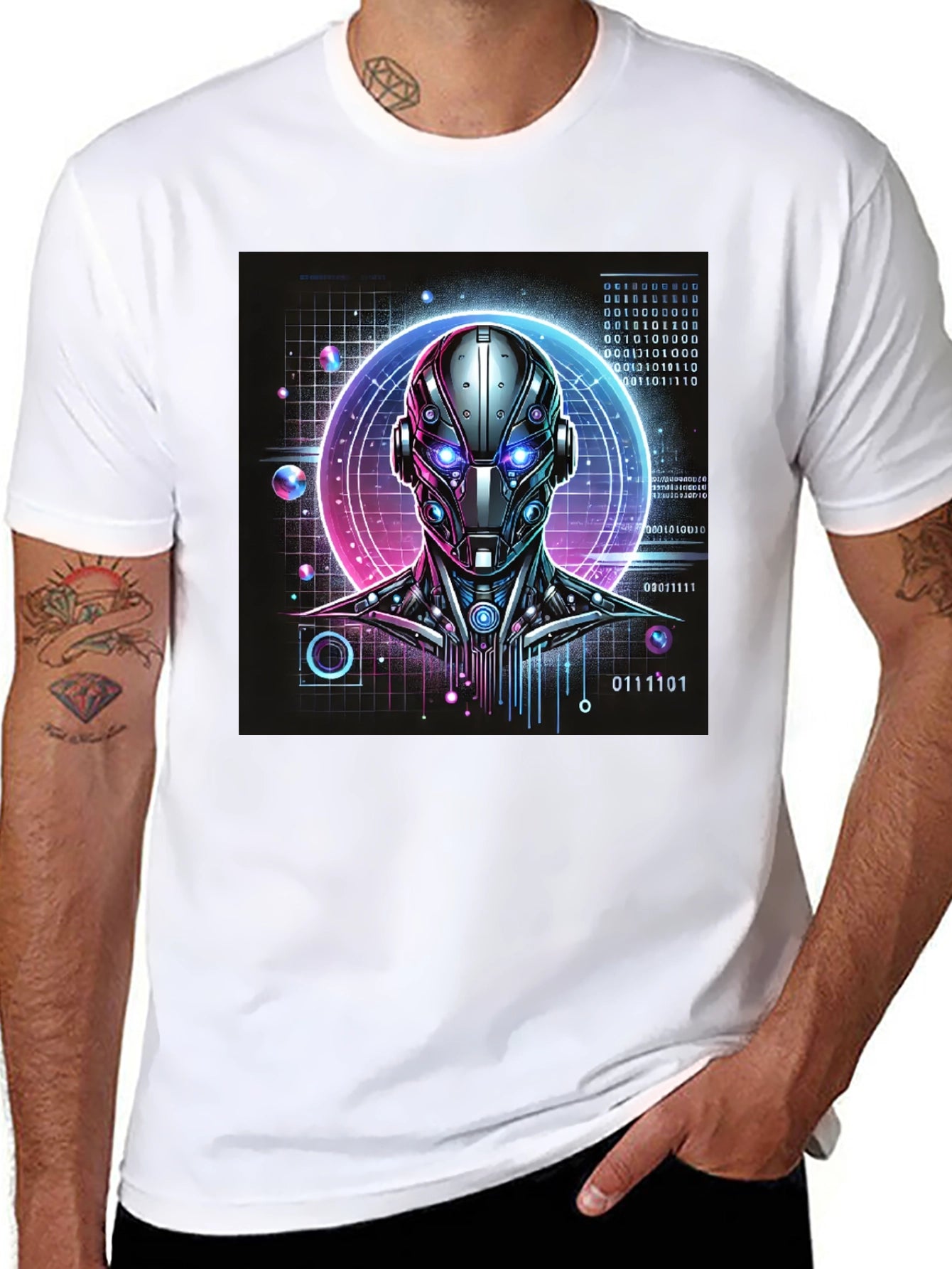 Cyberpunk Robot Head T-Shirt