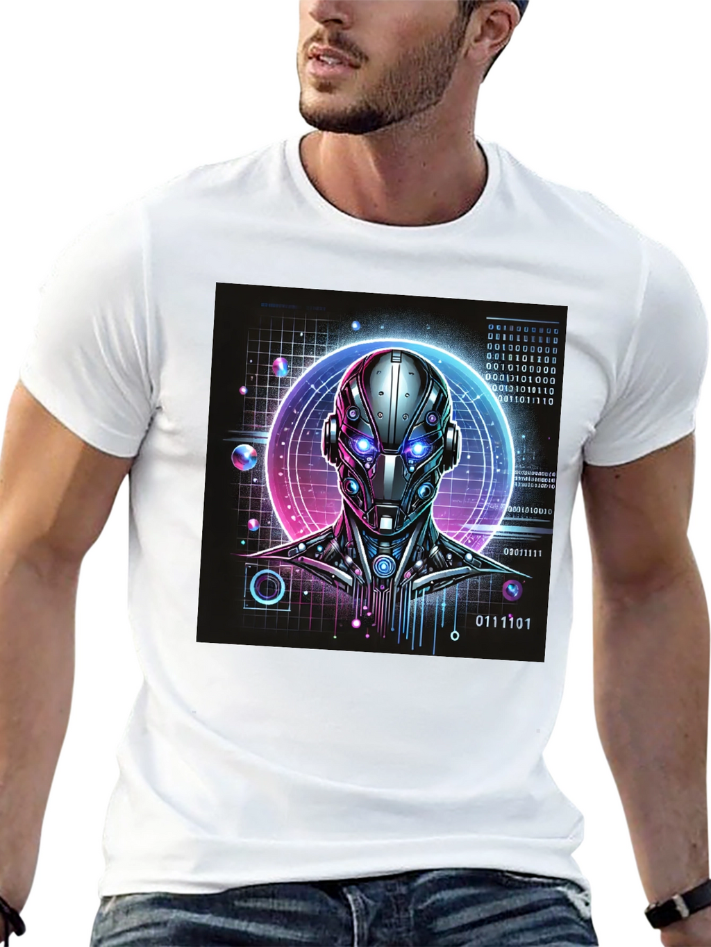 Cyberpunk Robot Head T-Shirt