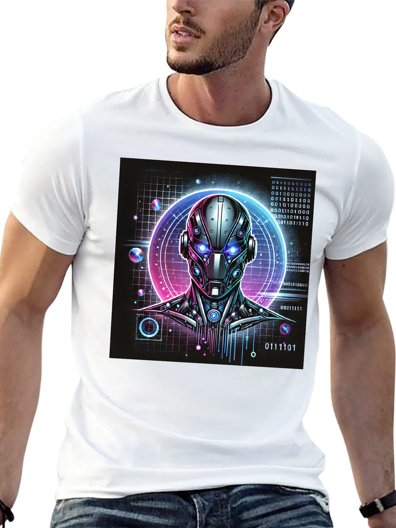 Cyberpunk Robot Head T-Shirt