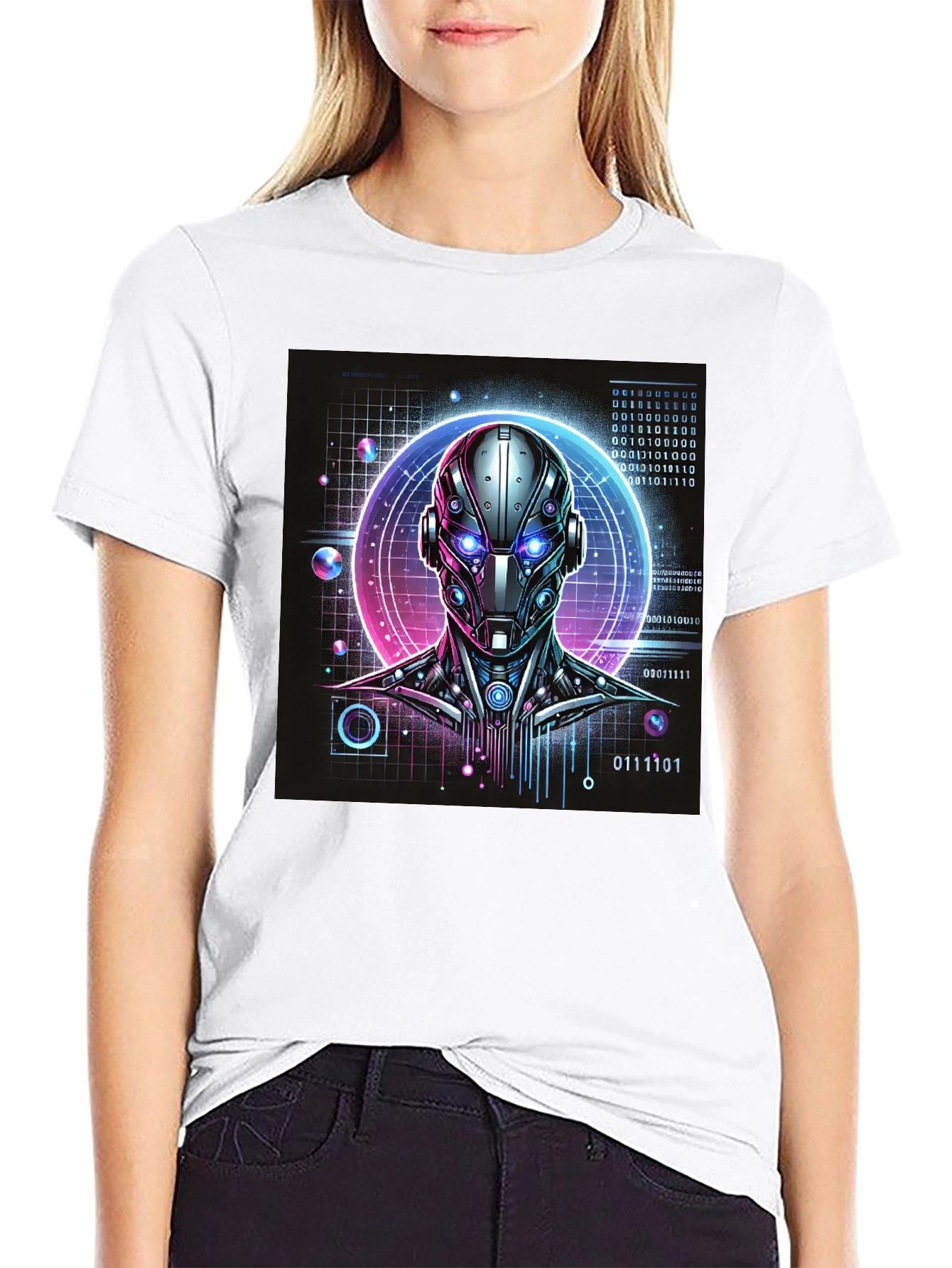 Cyberpunk Robot Head T-Shirt