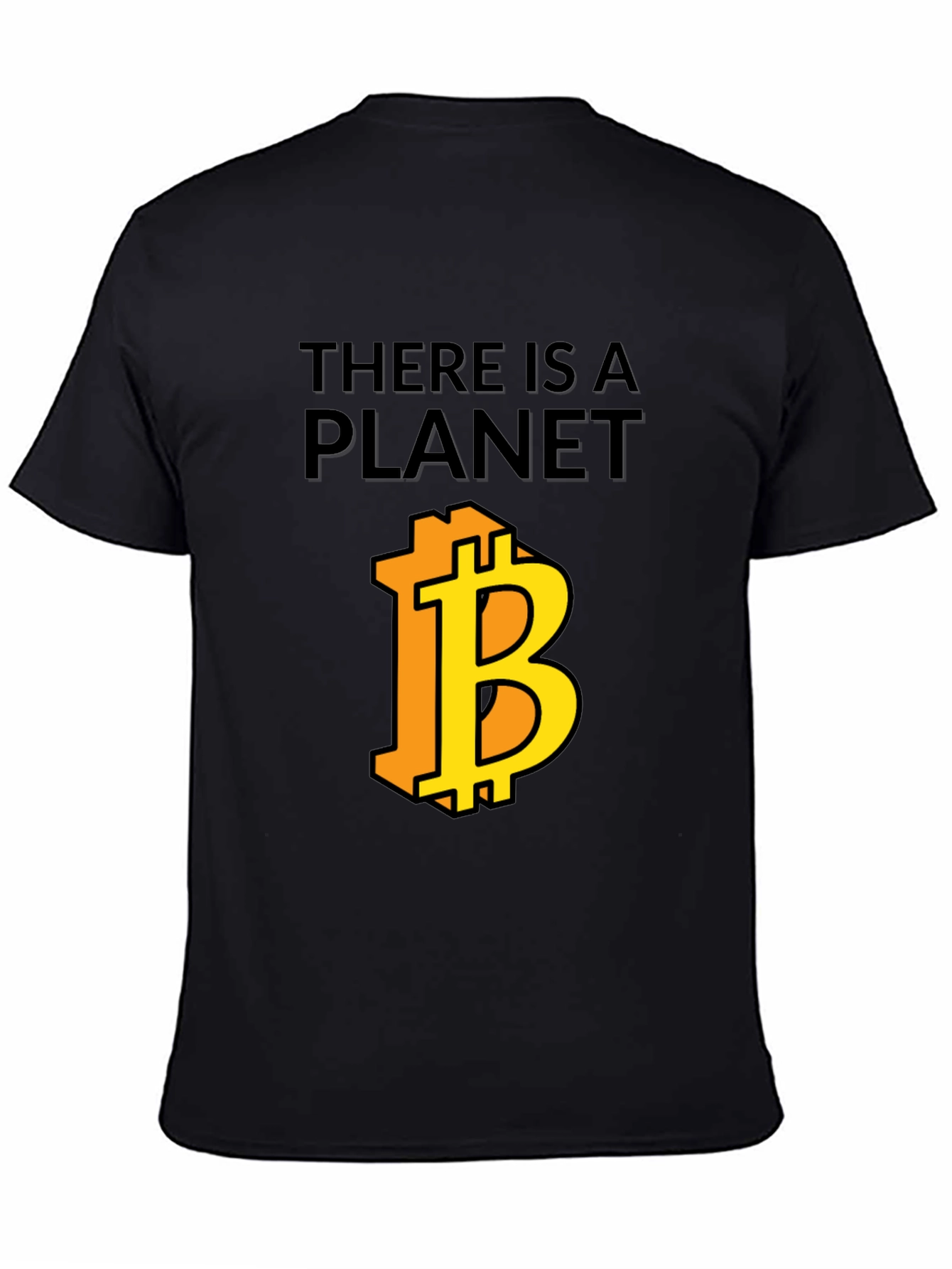 There is a Planet Bitcoin Black Graphic Tee