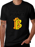There is a Planet Bitcoin Black Graphic Tee