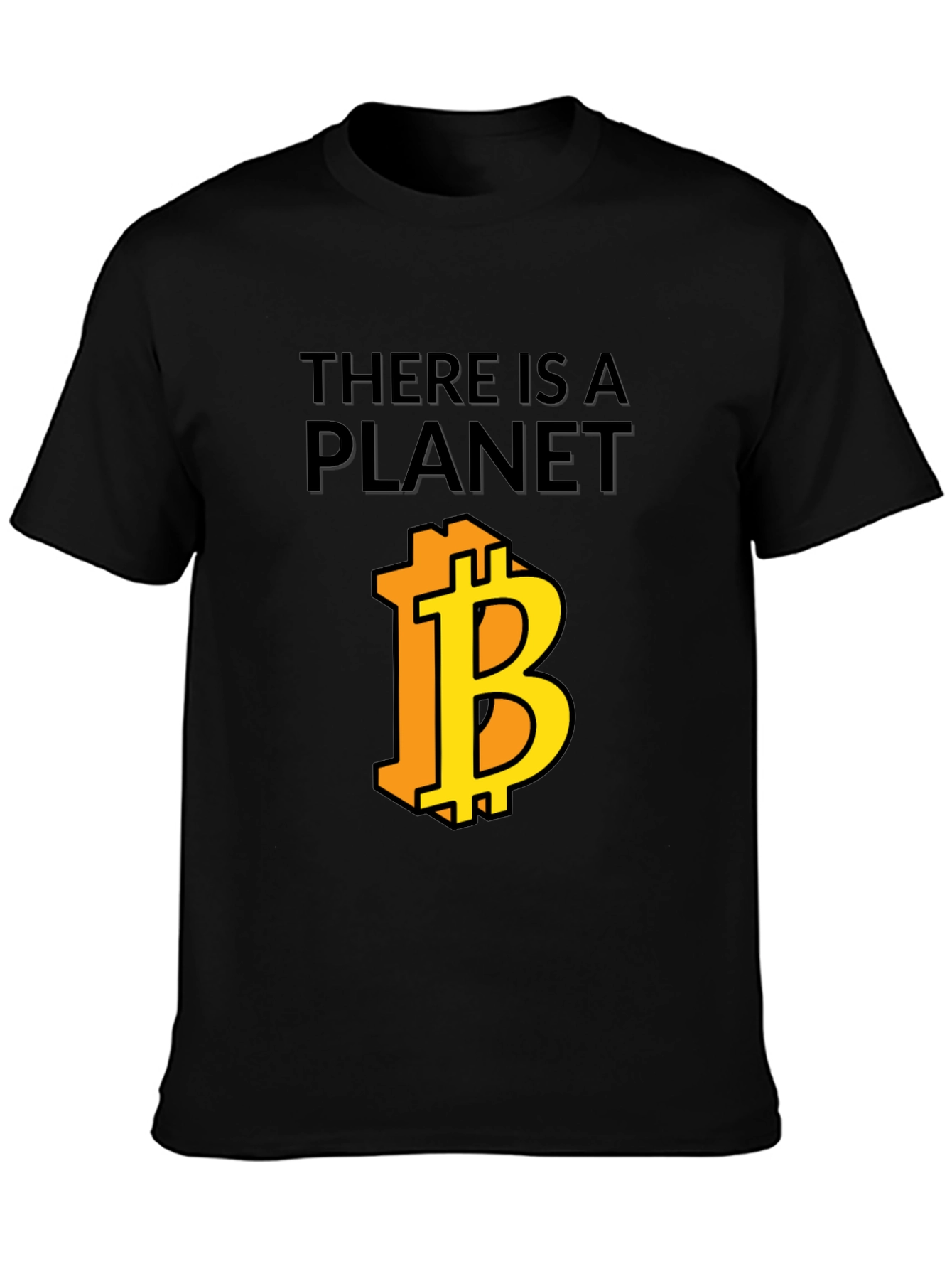 There is a Planet Bitcoin Black Graphic Tee