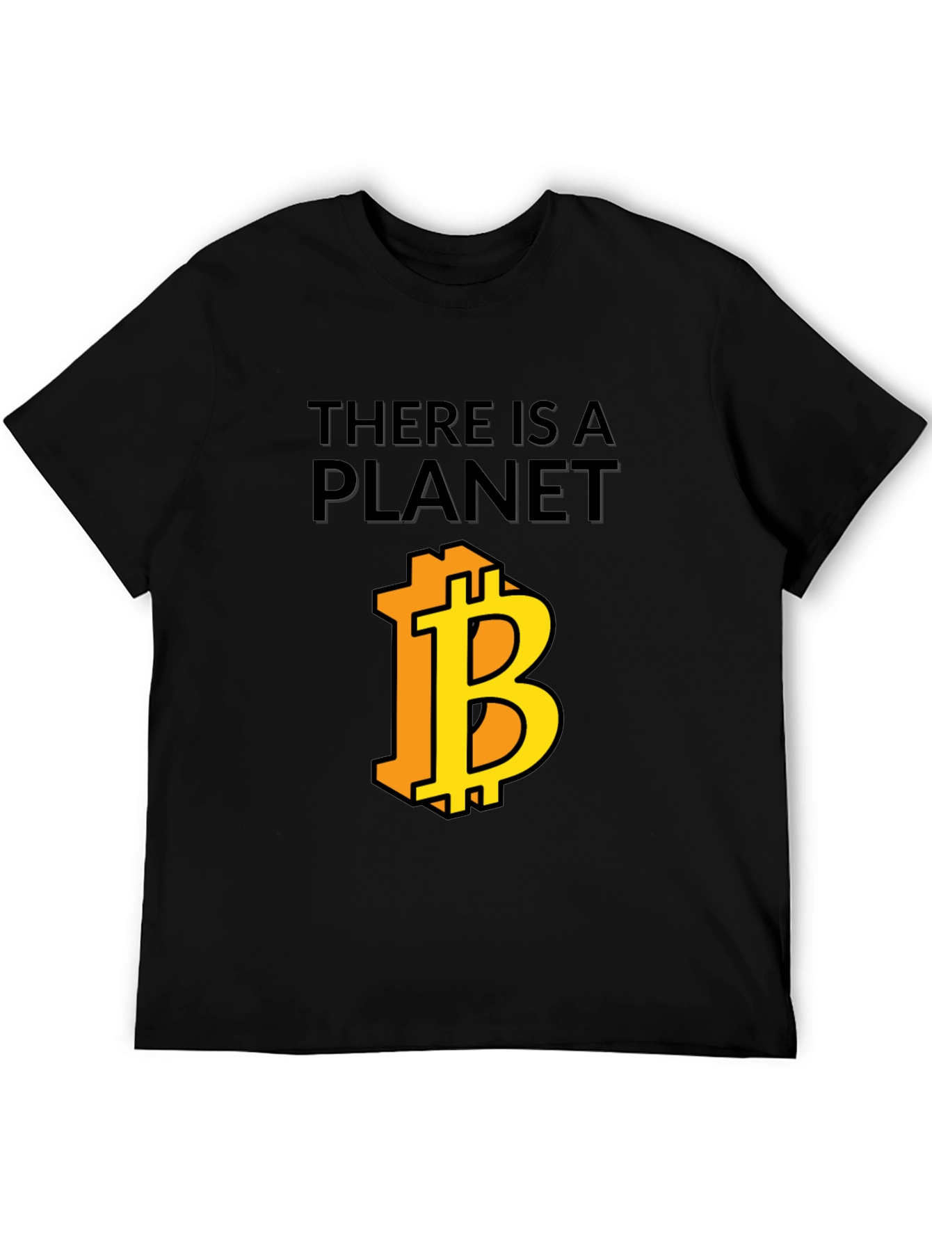 There is a Planet Bitcoin Black Graphic Tee