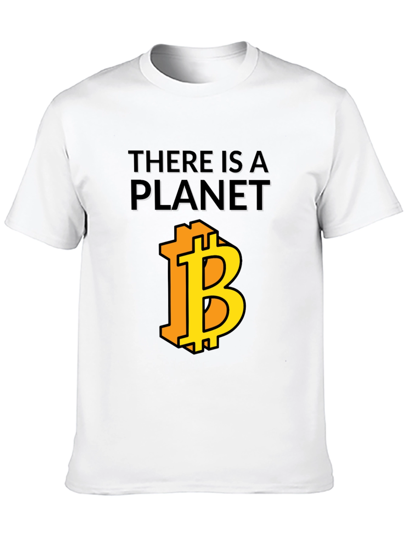 There is a Planet Bitcoin Black Graphic Tee