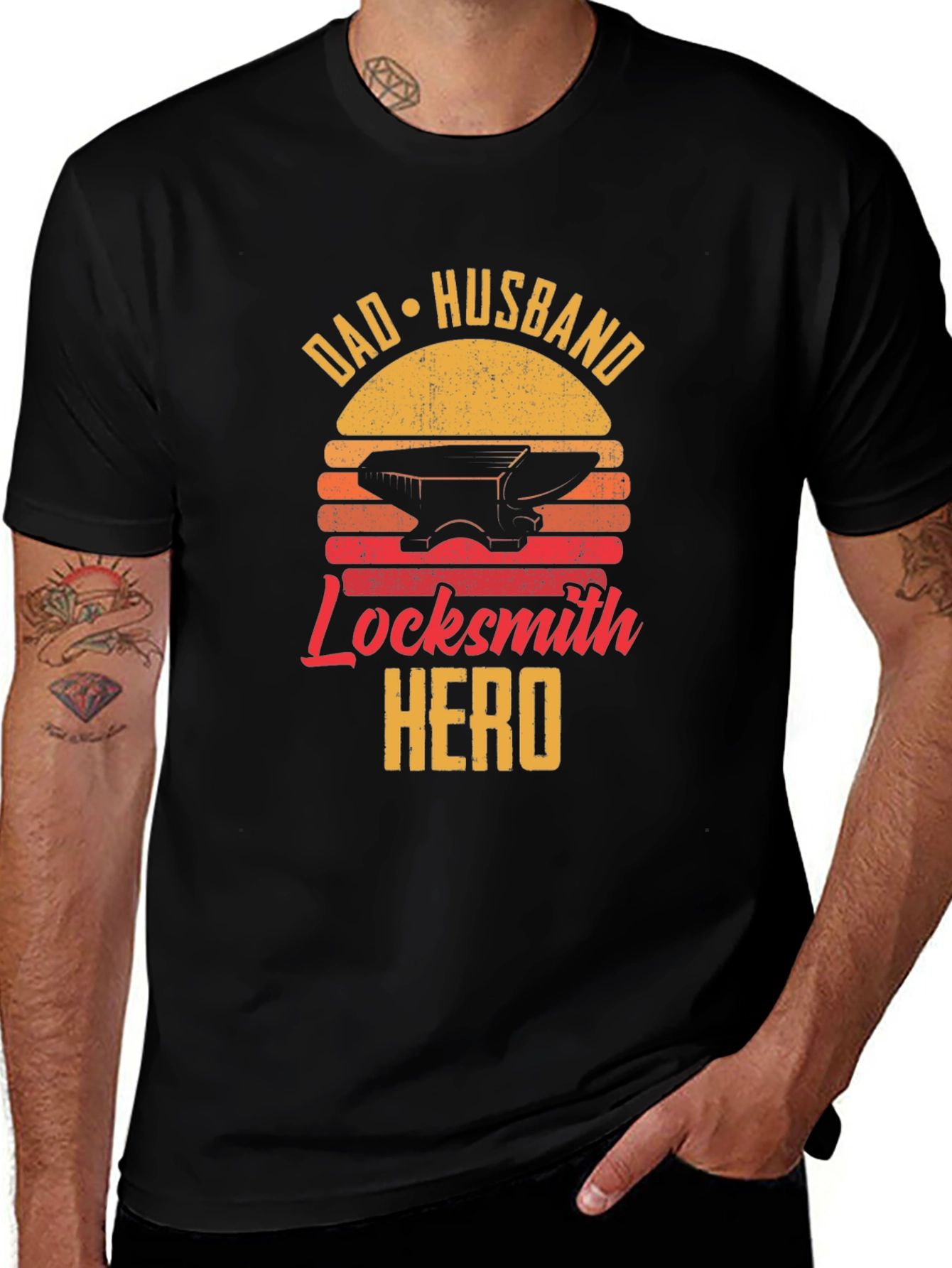 Dad Husband Locksmith Hero Graphic T-Shirt