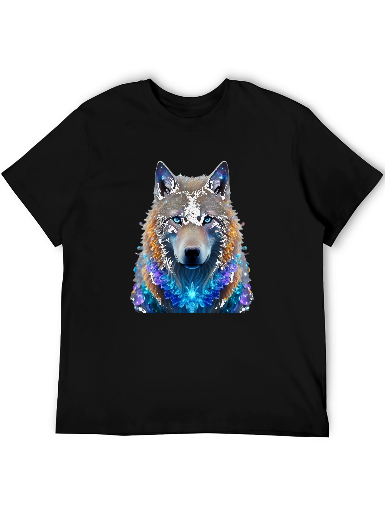 Wolf Galaxy T-Shirt - Mens Black Tee