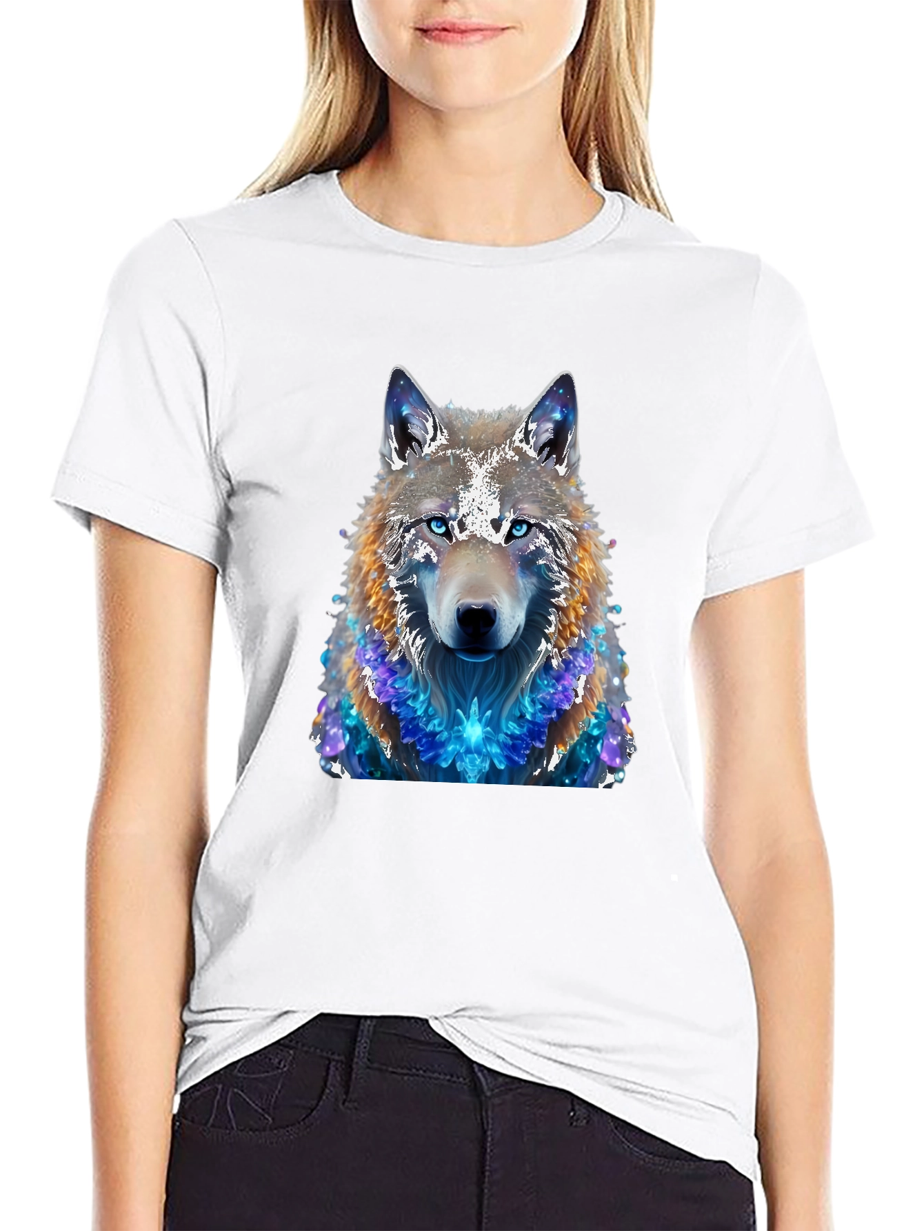 Wolf Galaxy T-Shirt - Mens Black Tee