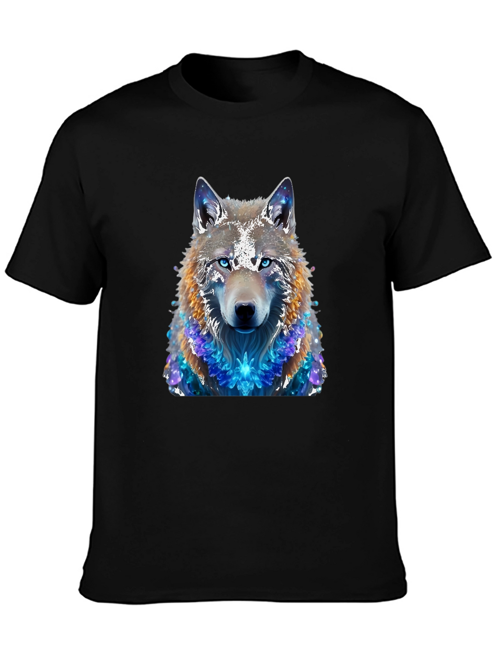 Wolf Galaxy T-Shirt - Mens Black Tee