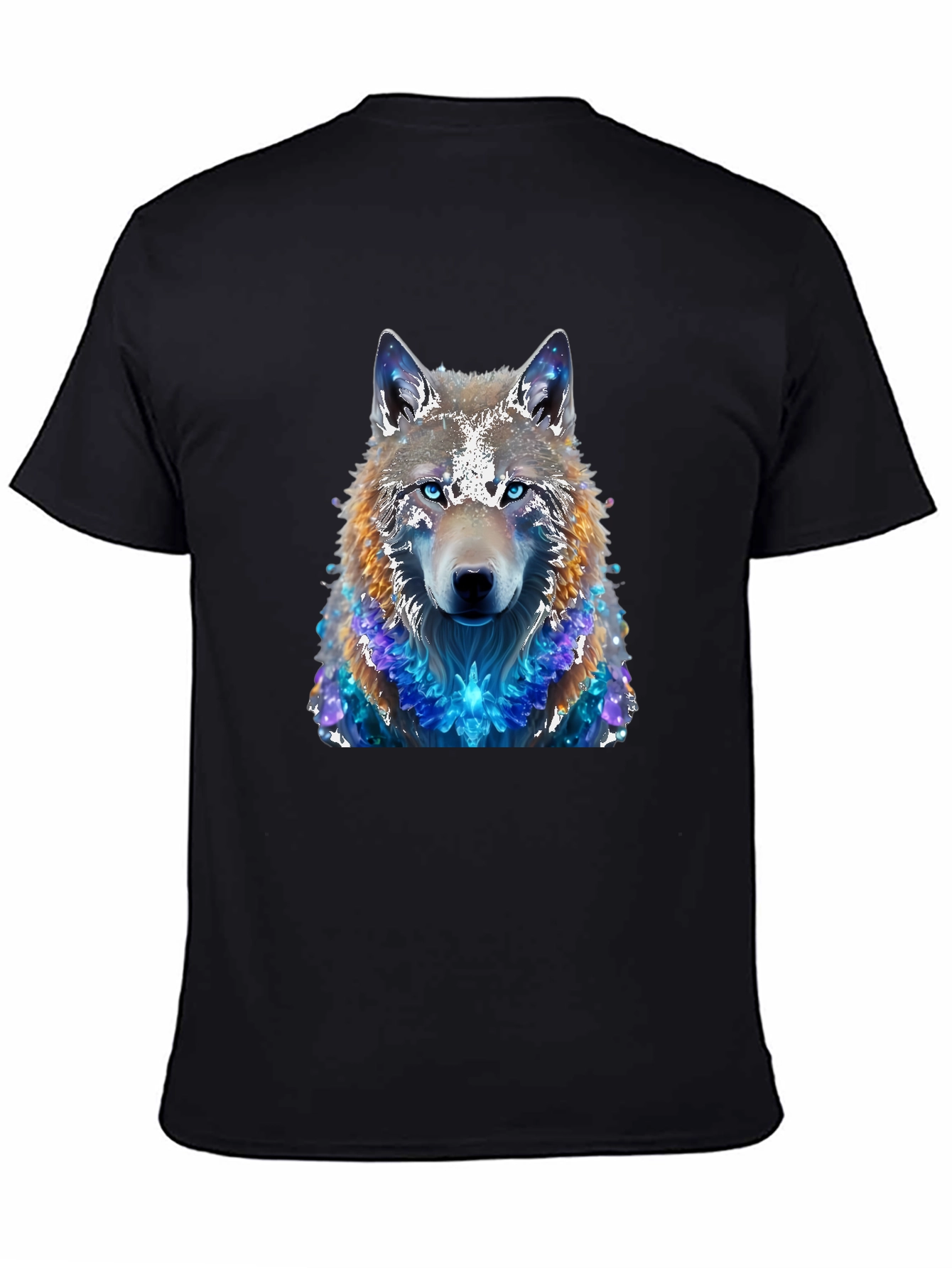 Wolf Galaxy T-Shirt - Mens Black Tee
