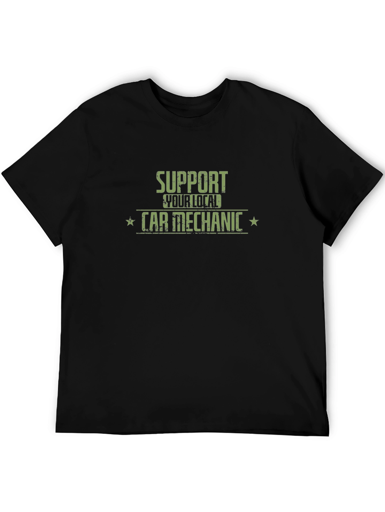 Support Local Car Mechanic Black T-Shirt