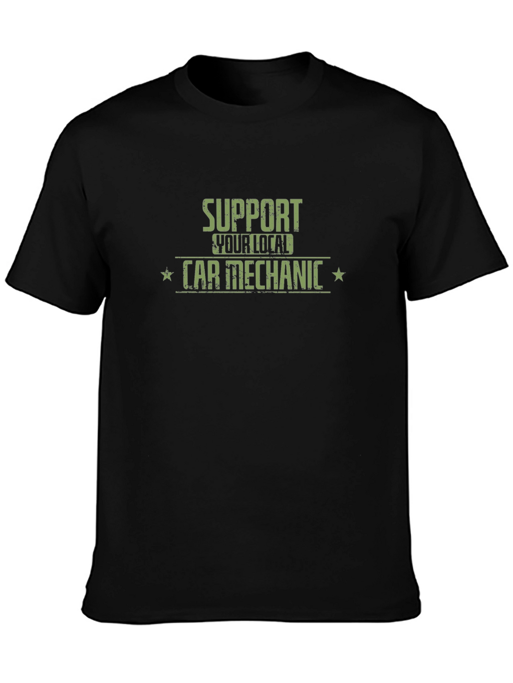 Support Local Car Mechanic Black T-Shirt