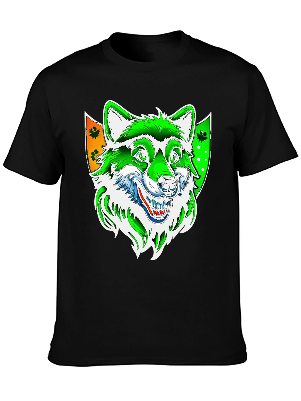 Wolf Graphic Tee - Black Cotton Blend Shirt
