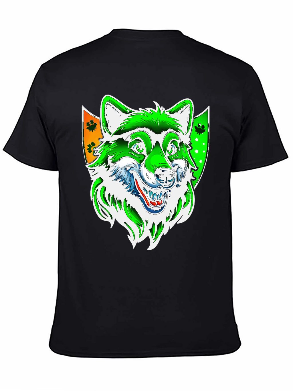 Wolf Graphic Tee - Black Cotton Blend Shirt