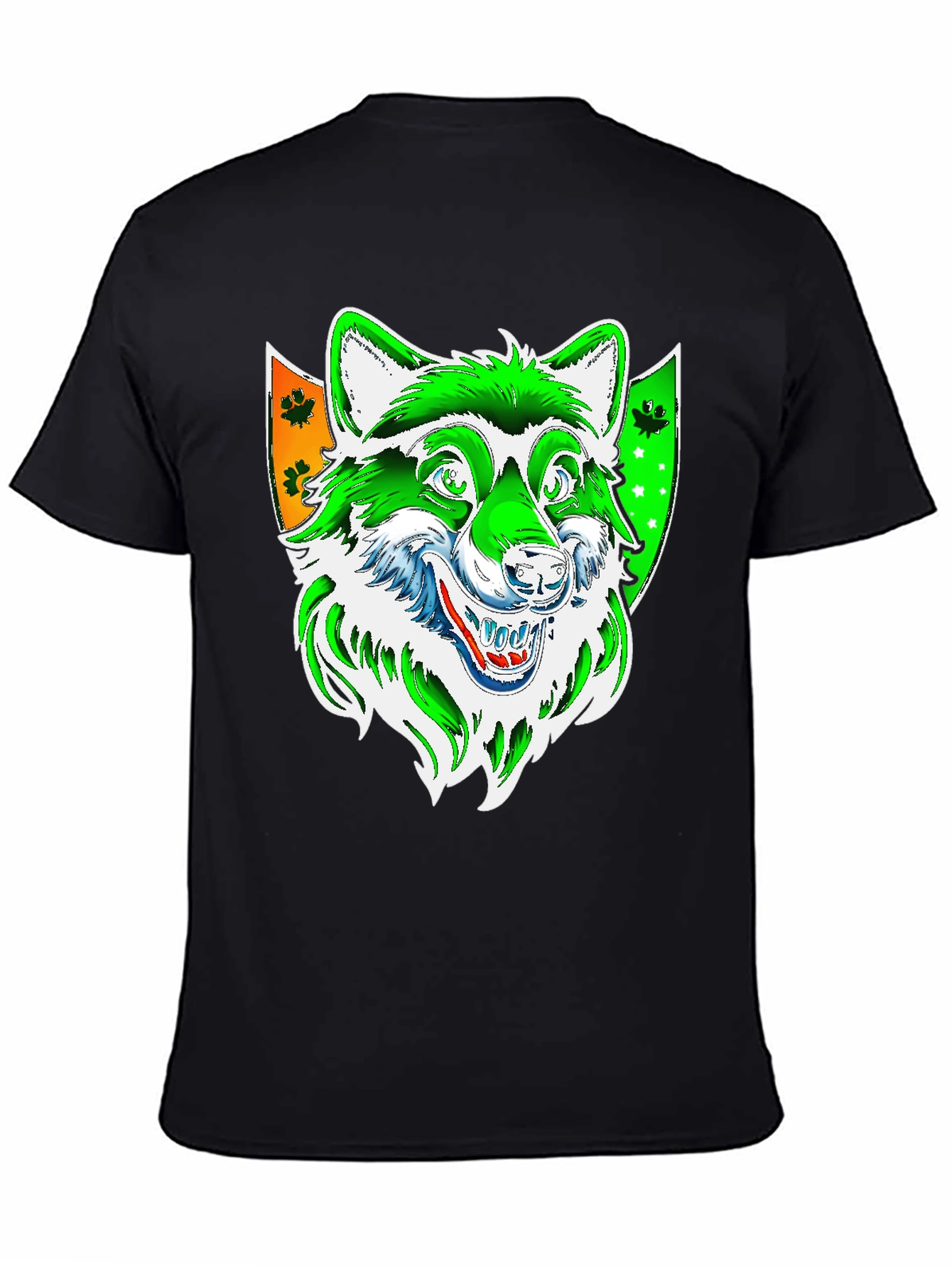 Wolf Graphic Tee - Black Cotton Blend Shirt