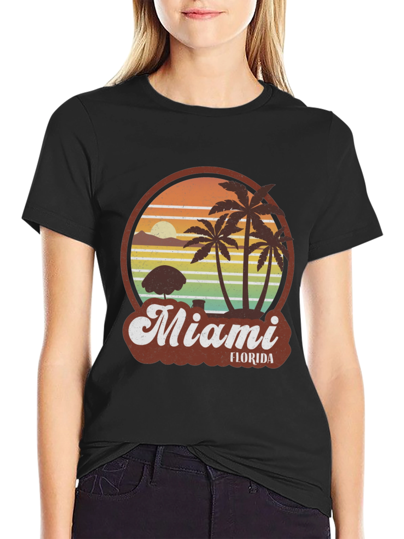 Miami Florida Graphic Tee - Retro Palm Tree T-Shirt