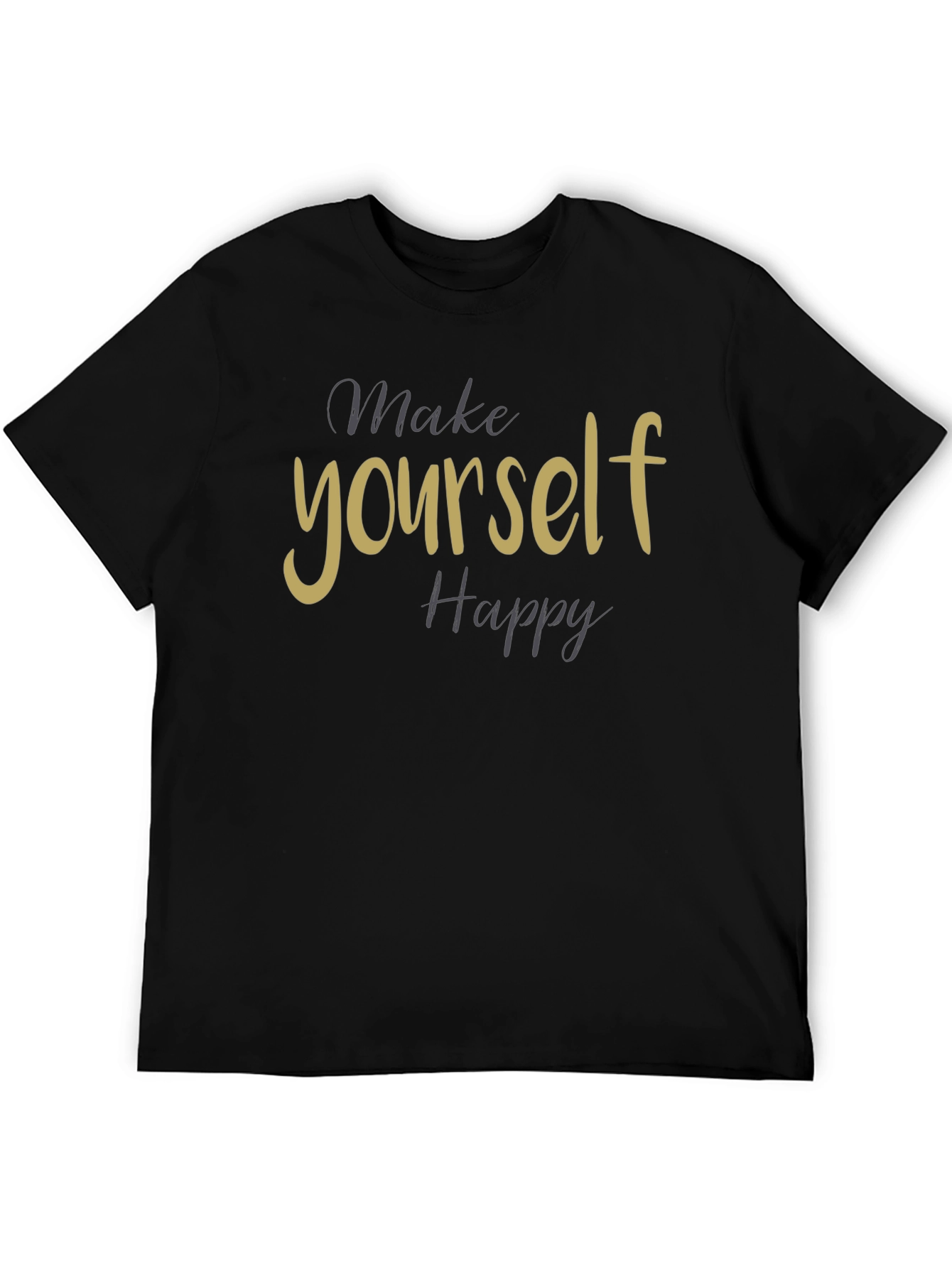 Make Yourself Happy Black Graphic Tee