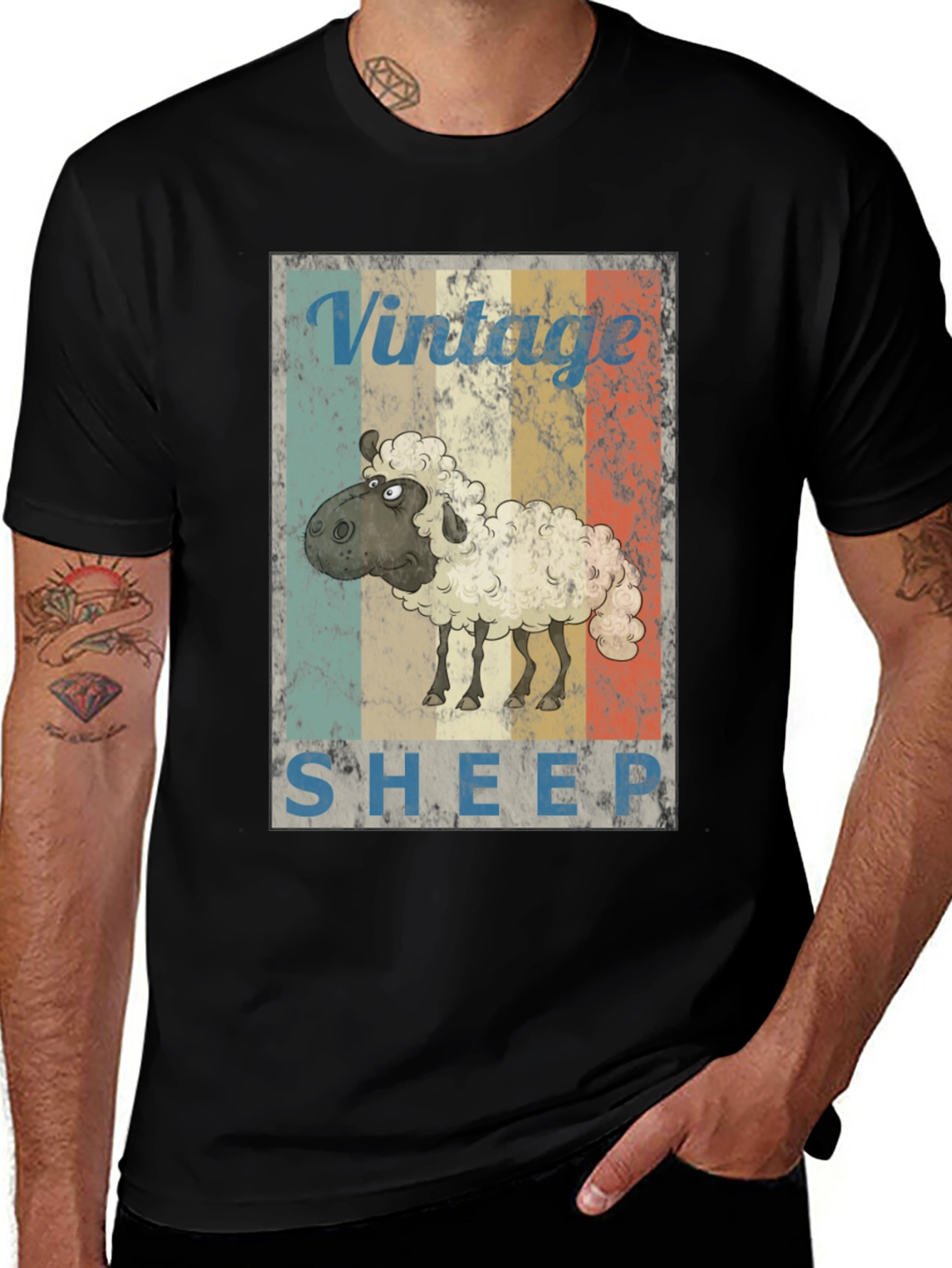 Vintage Sheep Graphic Tee - Retro Style