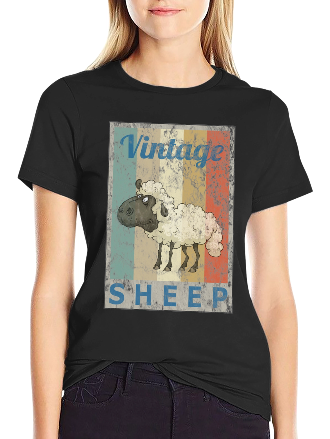 Vintage Sheep Graphic Tee - Retro Style