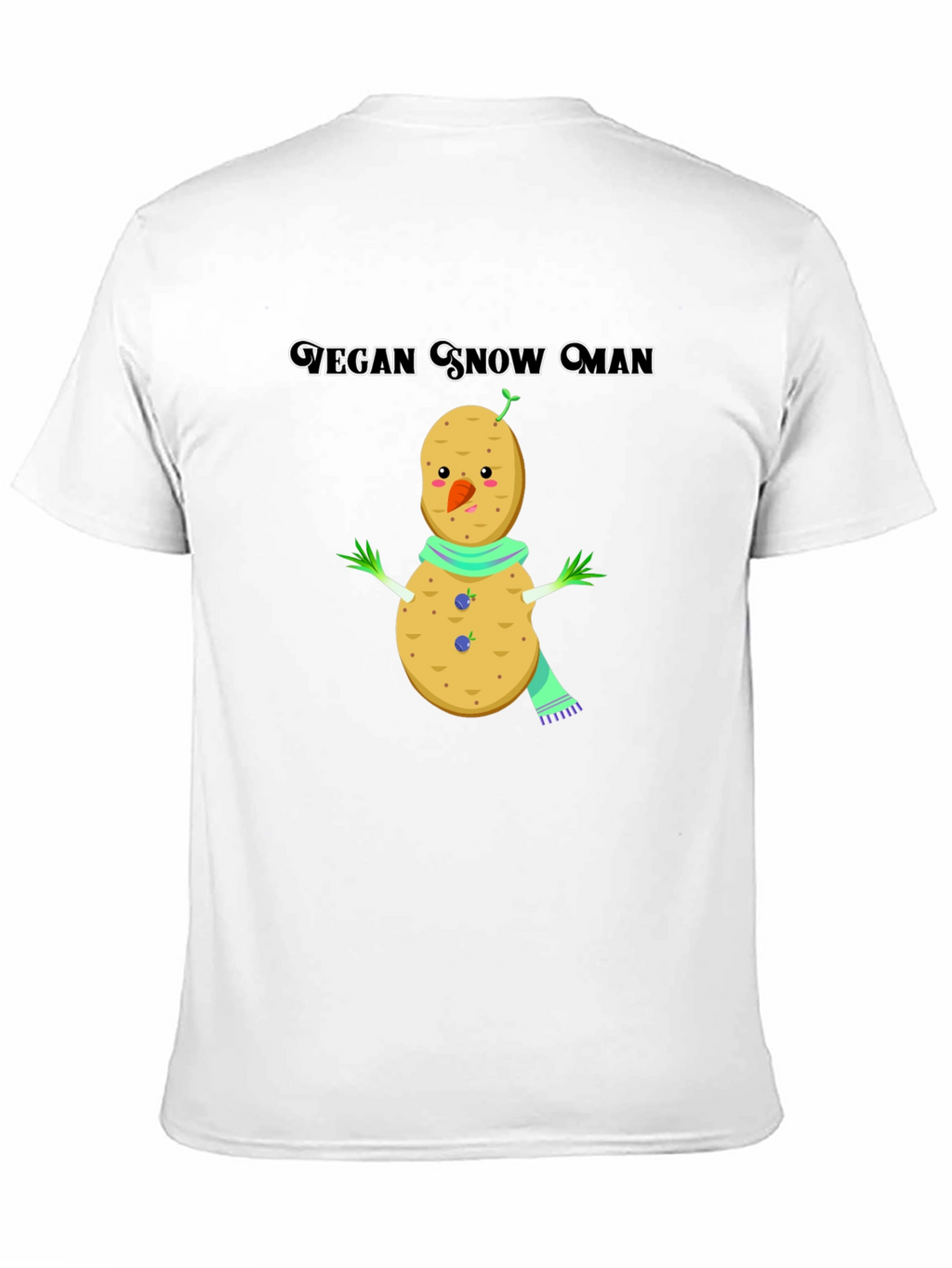 Vegan Snowman T-Shirt: Funny Potato Winter Tee