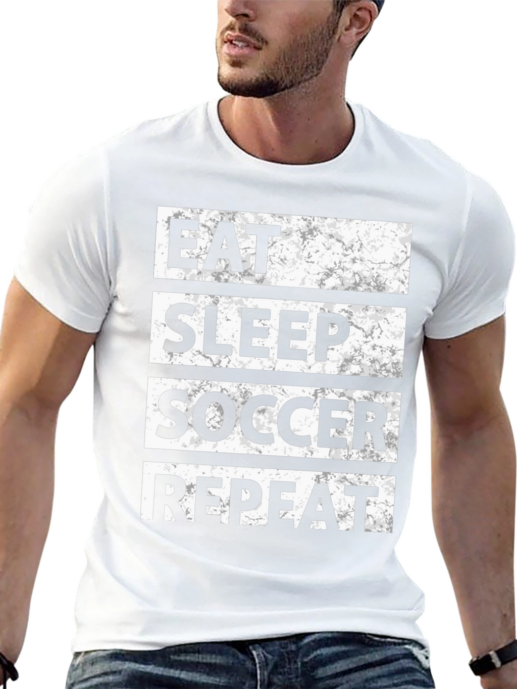 Eat Sleep Soccer Repeat T-Shirt - Black Graphic Tee
