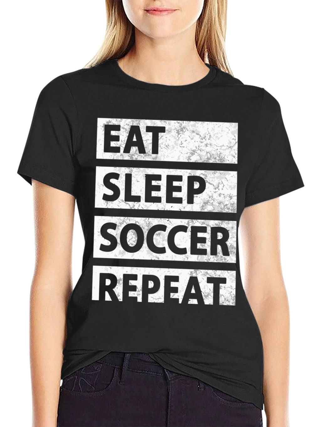 Eat Sleep Soccer Repeat T-Shirt - Black Graphic Tee