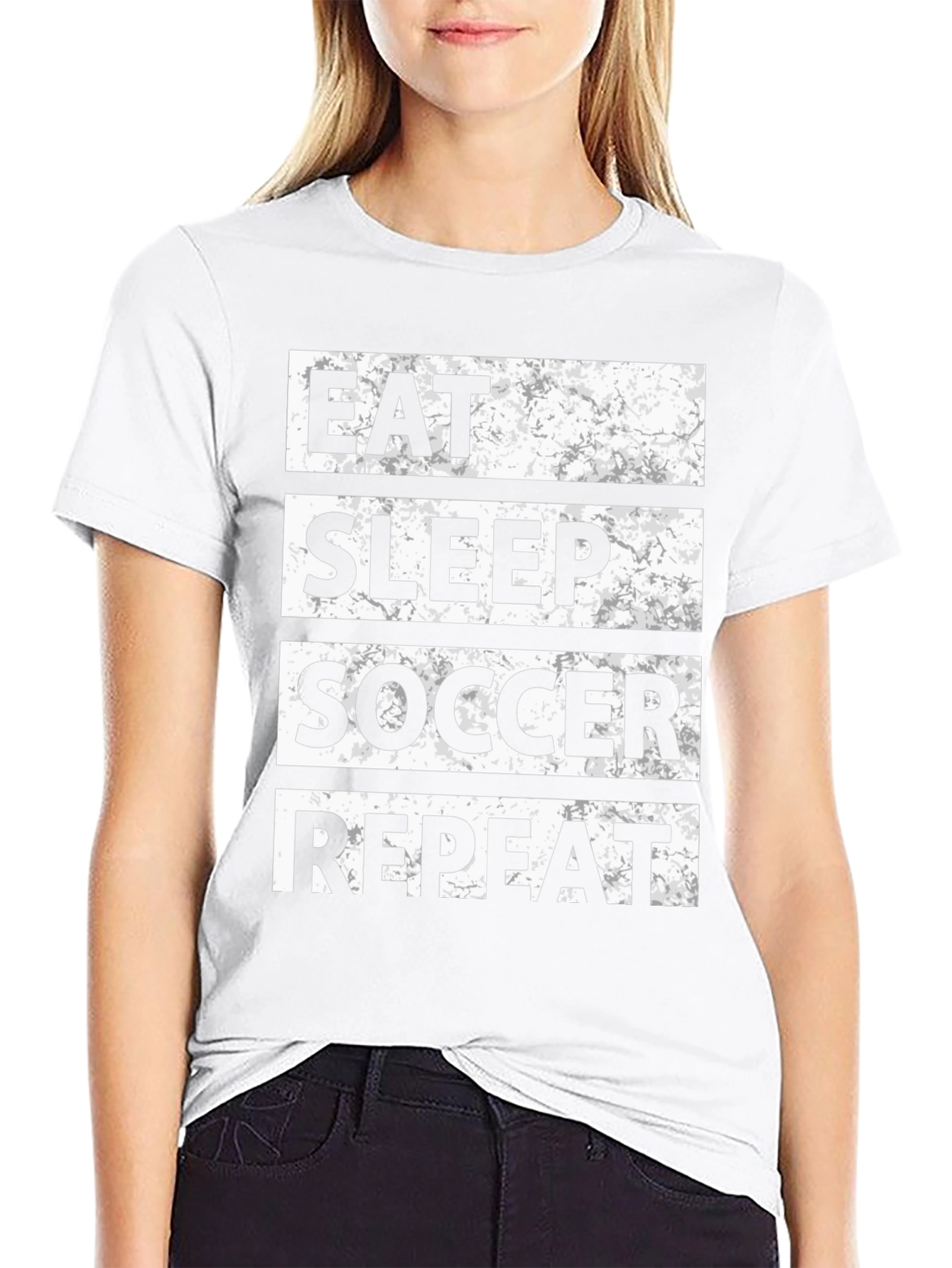 Eat Sleep Soccer Repeat T-Shirt - Black Graphic Tee