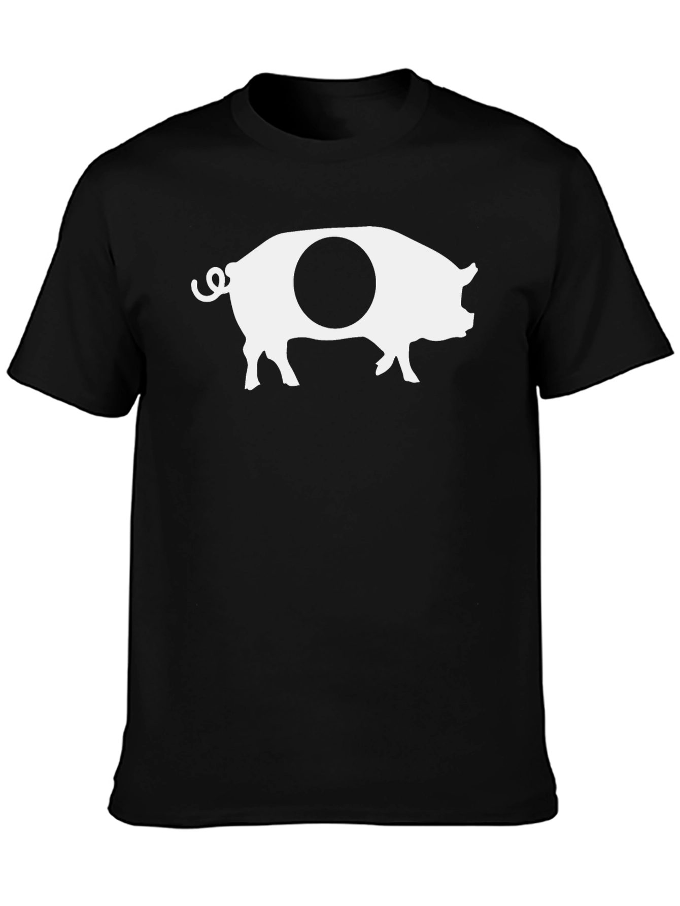 Novelty Pig Graphic T-Shirt - Black
