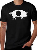 Novelty Pig Graphic T-Shirt - Black