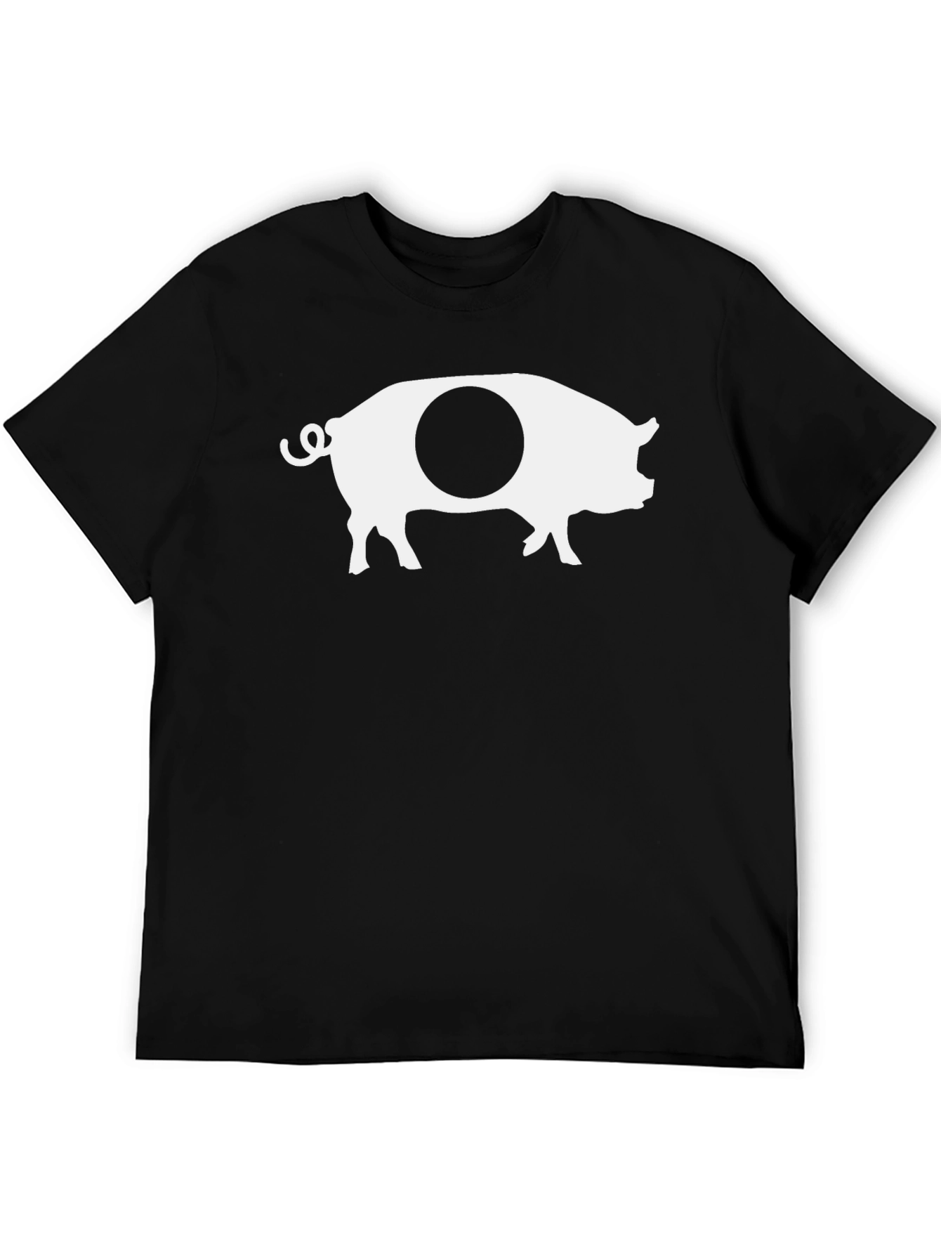 Novelty Pig Graphic T-Shirt - Black