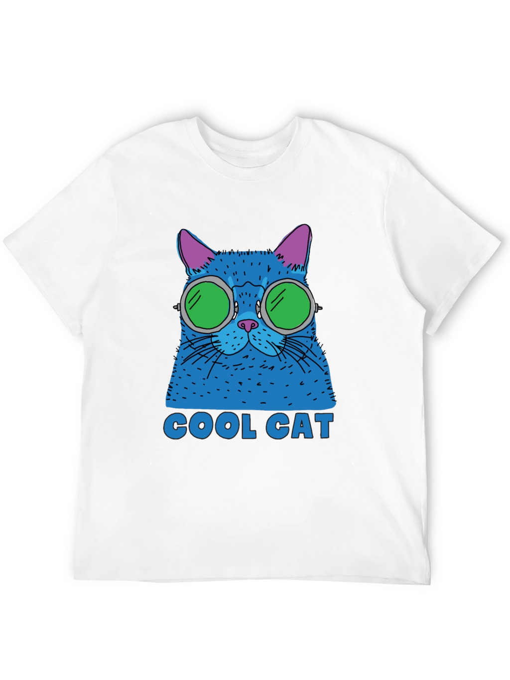 Cool Cat Graphic Tee - Black Cotton T-Shirt
