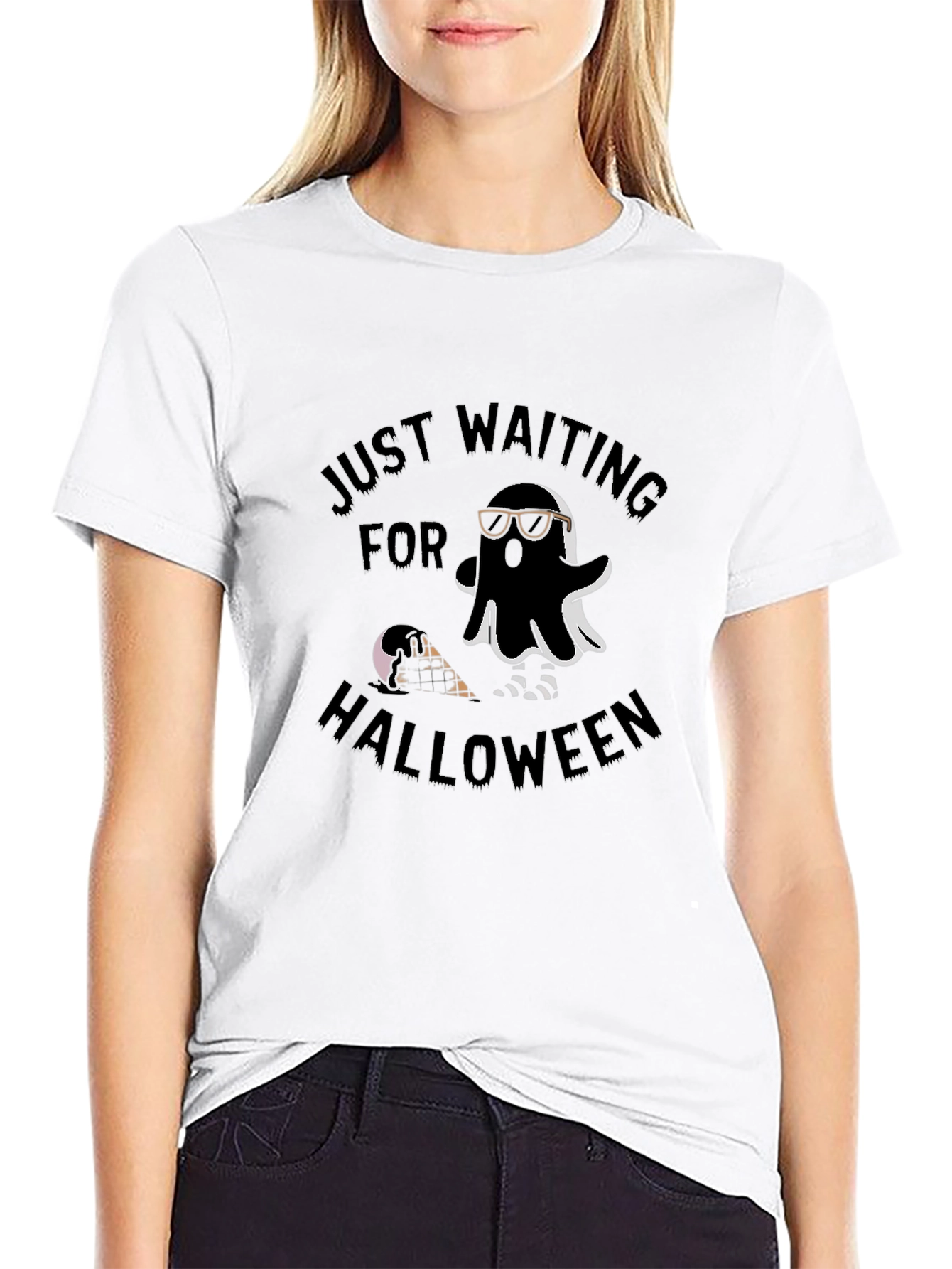 Just Waiting For Halloween Ghost T-Shirt