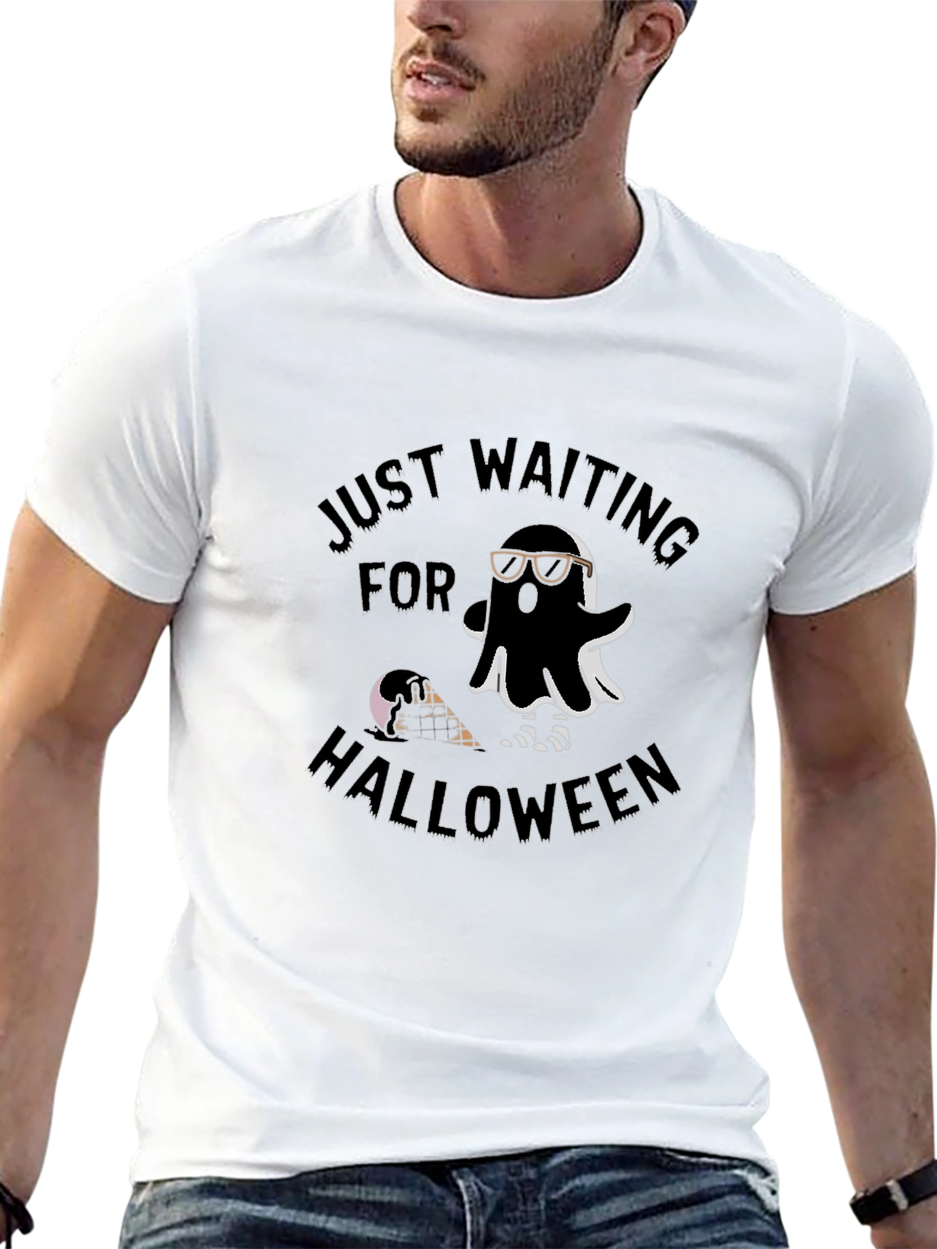 Just Waiting For Halloween Ghost T-Shirt