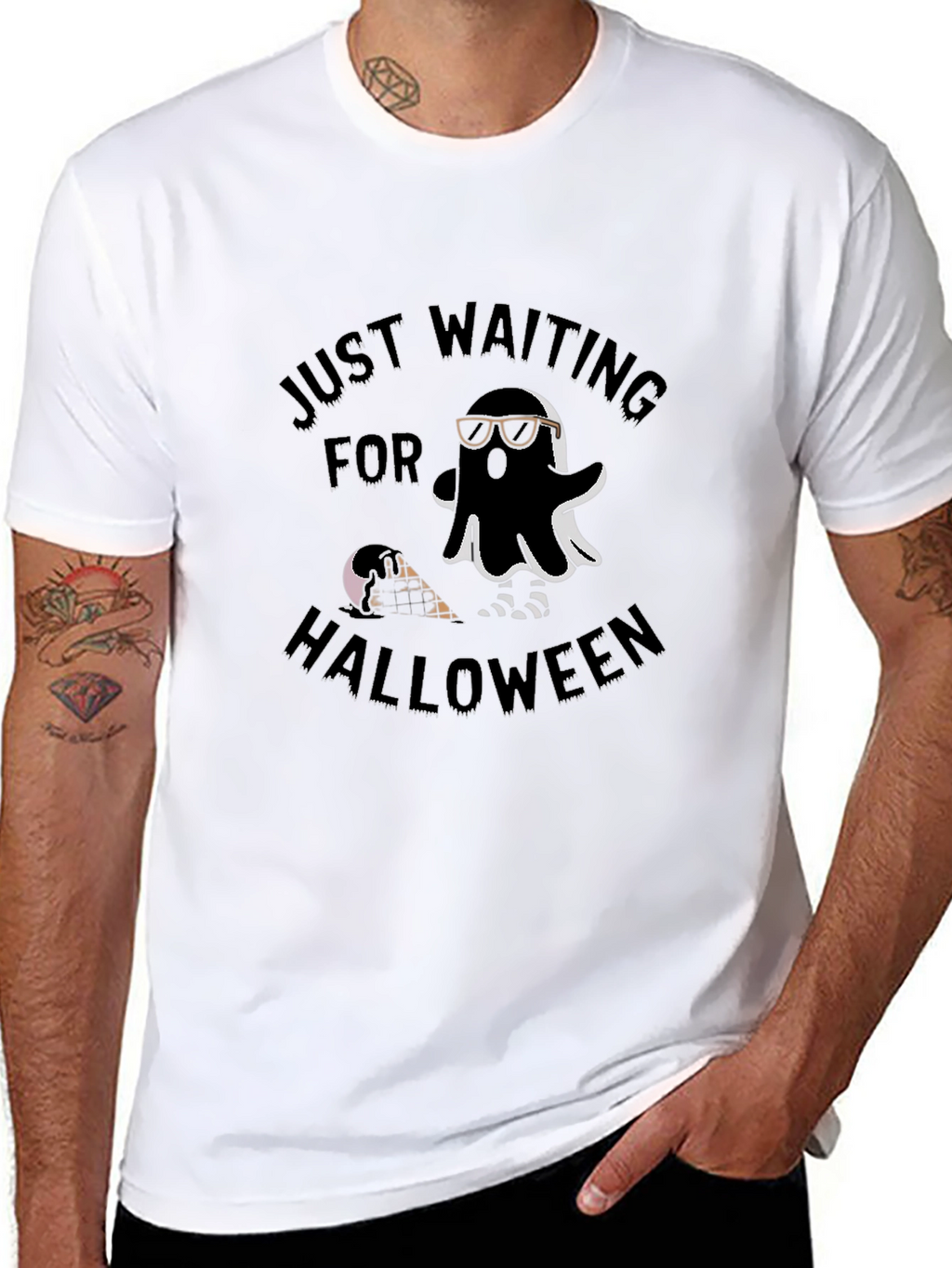 Just Waiting For Halloween Ghost T-Shirt