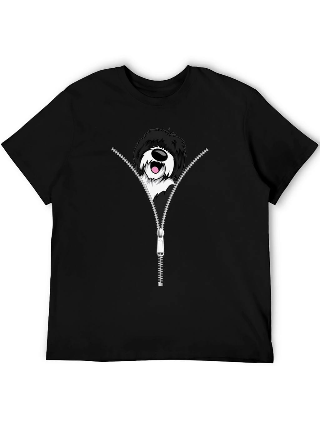 Dog Zipper T-Shirt - Unique Graphic Tee