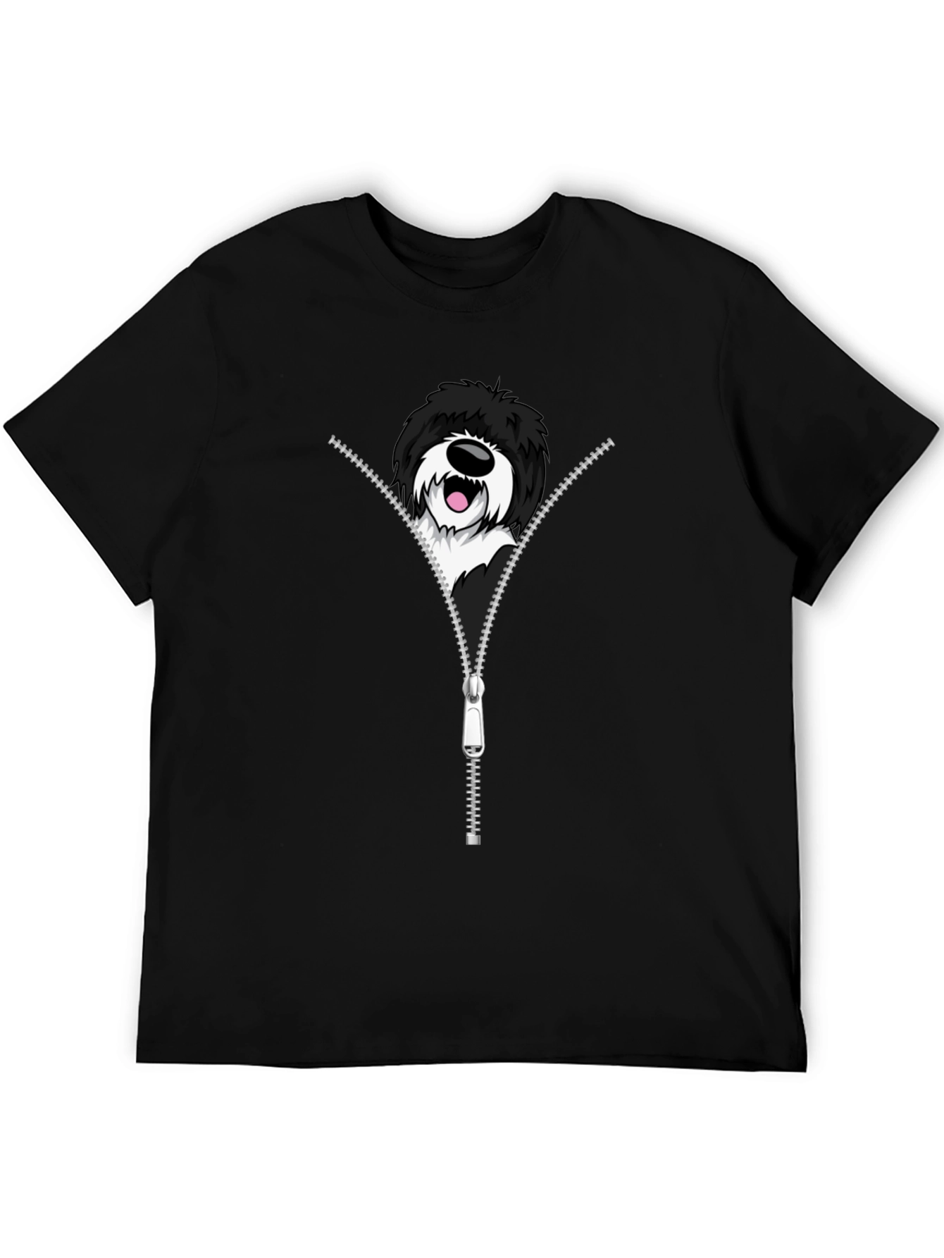 Dog Zipper T-Shirt - Unique Graphic Tee