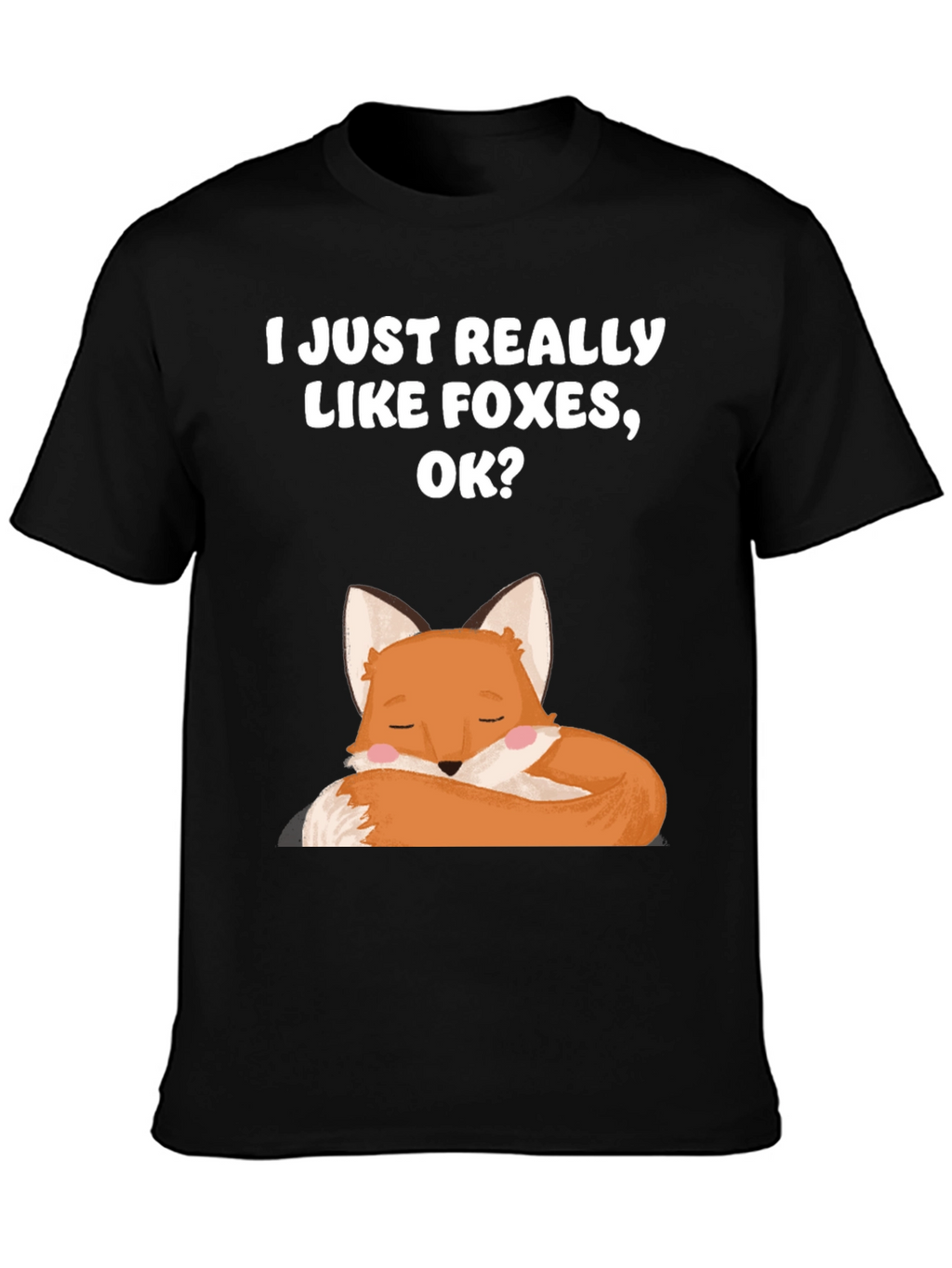 I Like Foxes Black T-Shirt