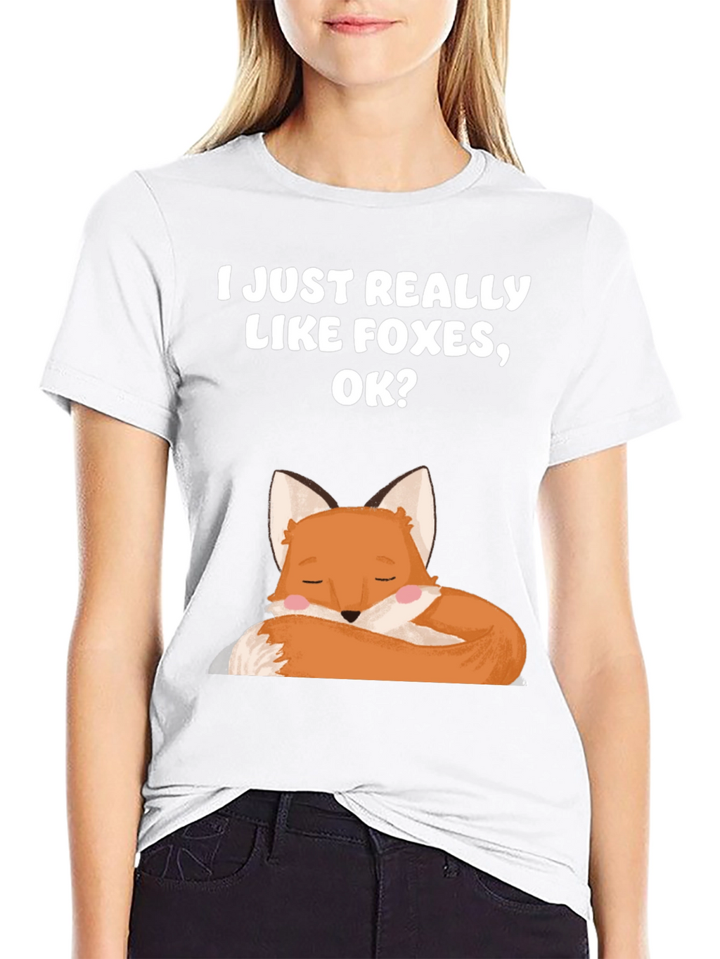 I Like Foxes Black T-Shirt