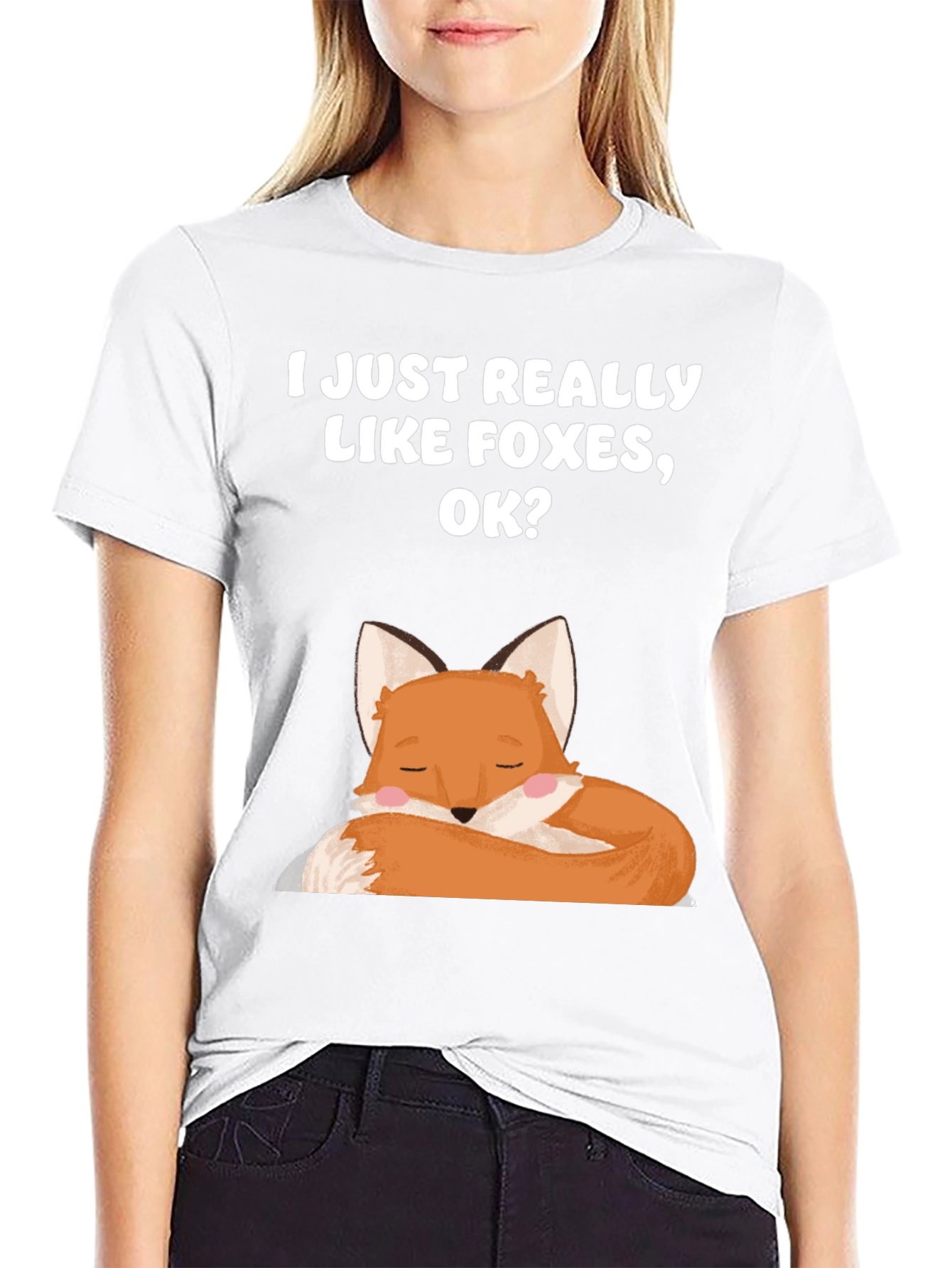 I Like Foxes Black T-Shirt
