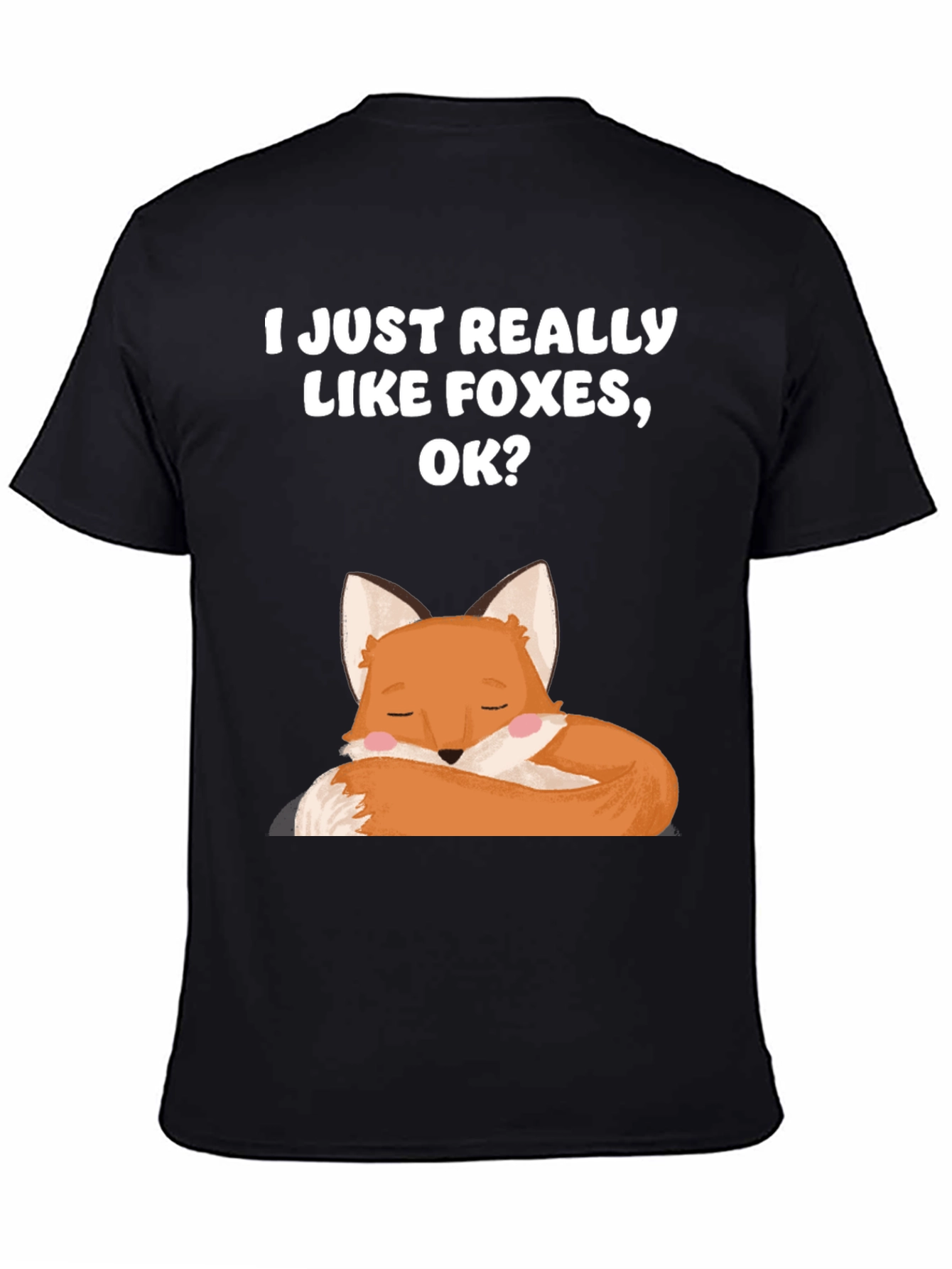 I Like Foxes Black T-Shirt