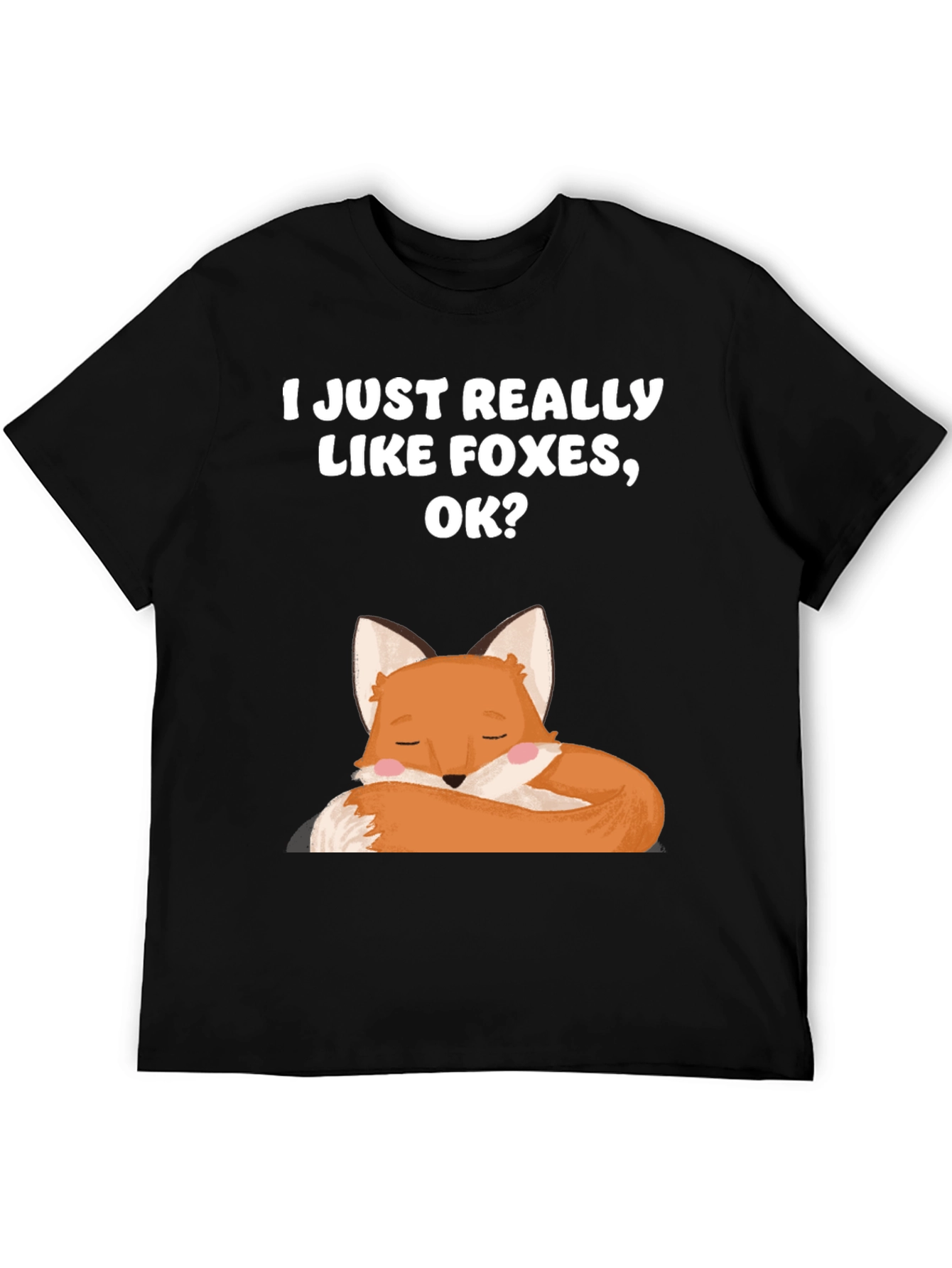 I Like Foxes Black T-Shirt