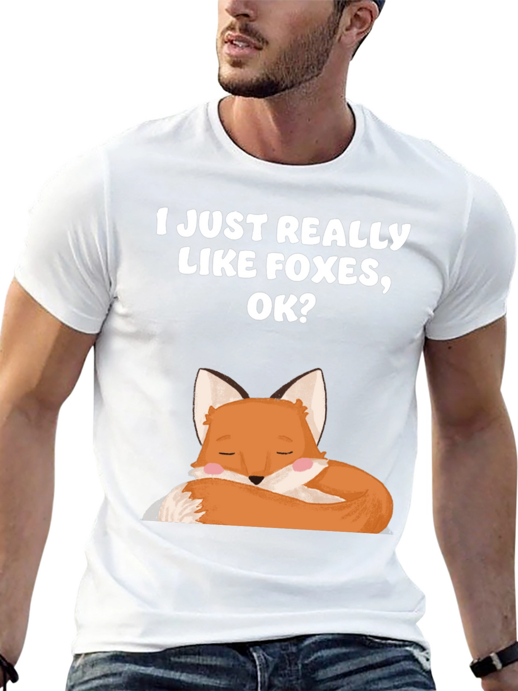 I Like Foxes Black T-Shirt