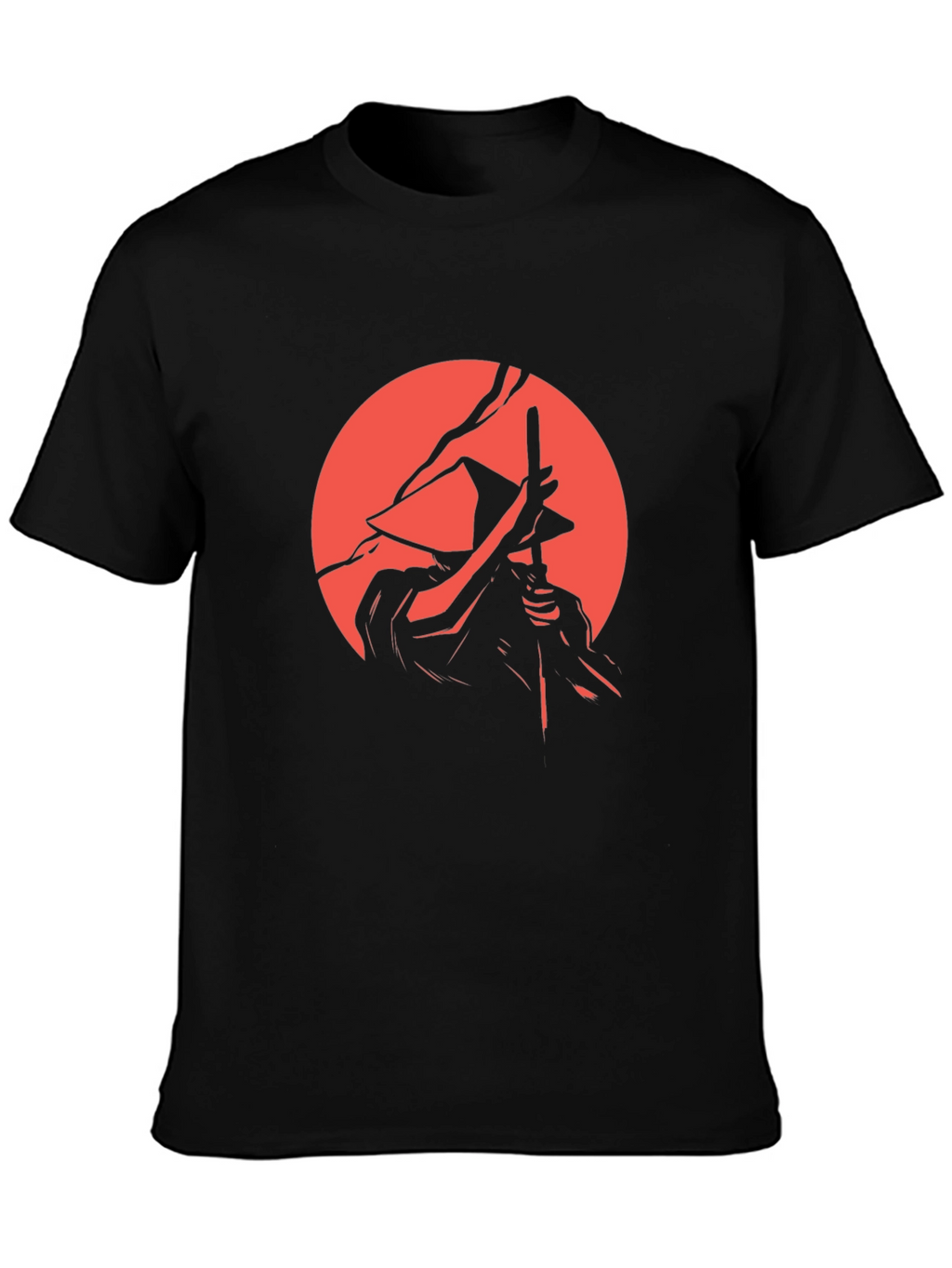 Samurai Graphic Tee - Black Cotton Blend