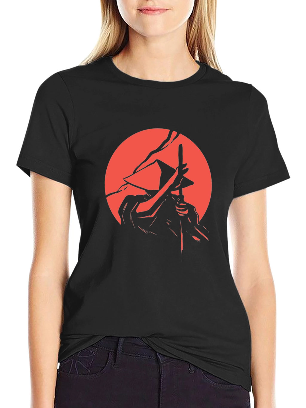 Samurai Graphic Tee - Black Cotton Blend