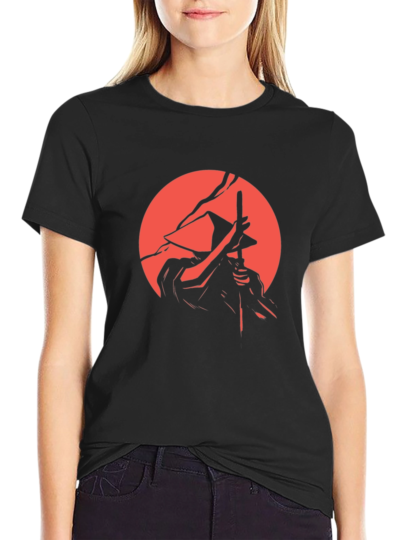Samurai Graphic Tee - Black Cotton Blend