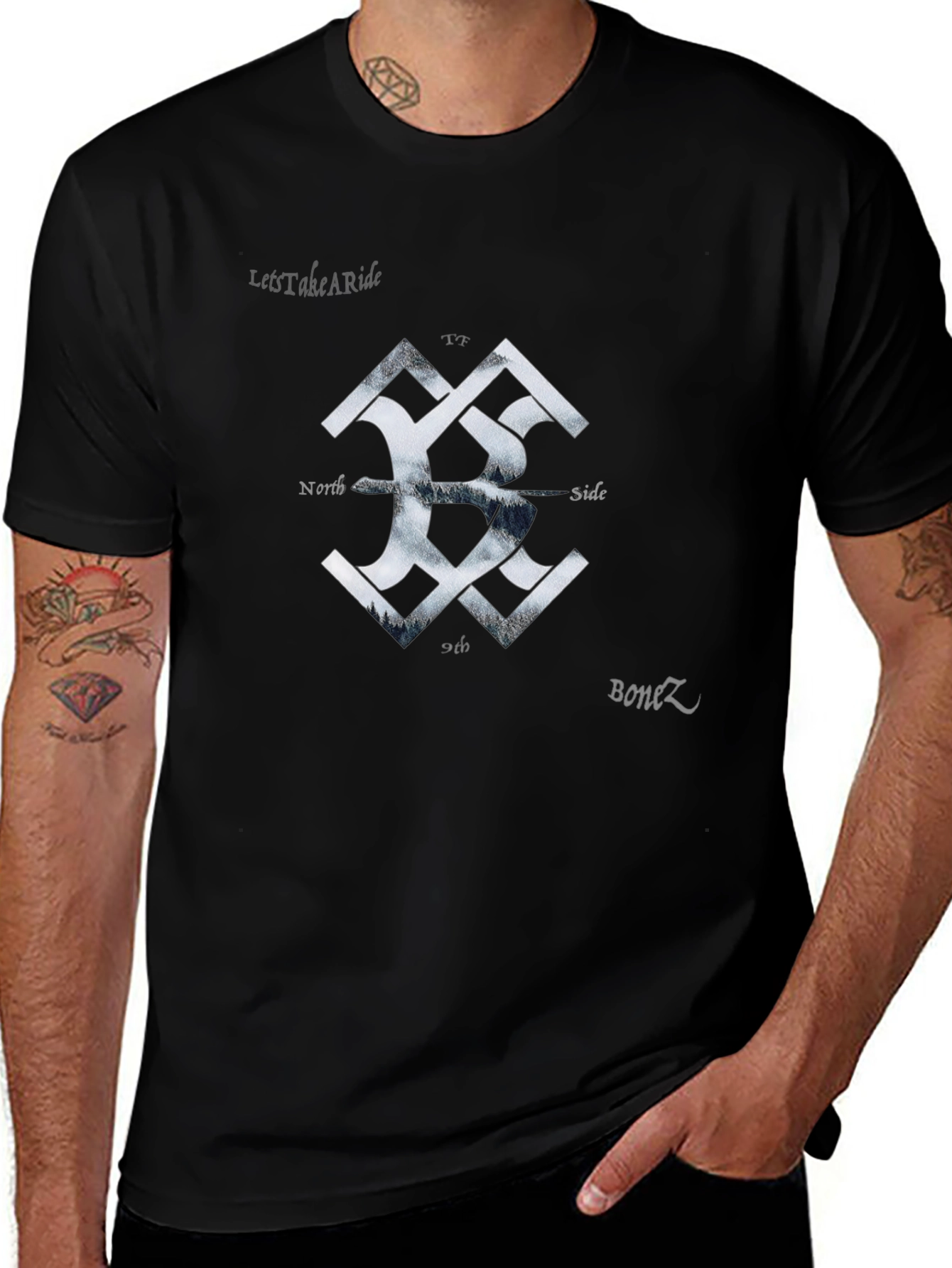 Bonez North Side 17 9th Tee - Stylish Black T-Shirt